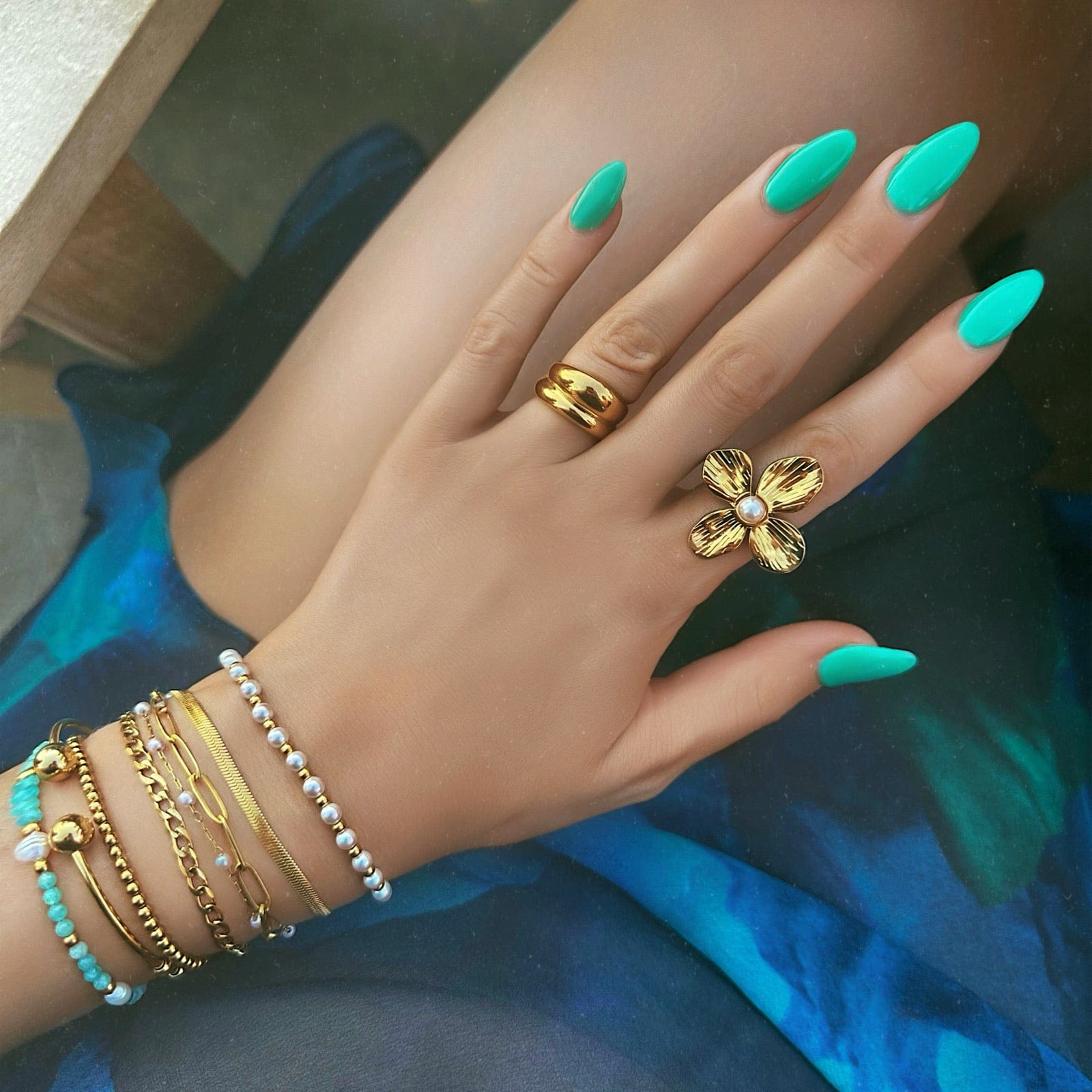 BohoMoon Stainless Steel Crete Cuff Bracelet Gold