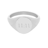 BohoMoon Stainless Steel 11:11 Signet Ring Silver / US 6 / UK L / EUR 51 (small)
