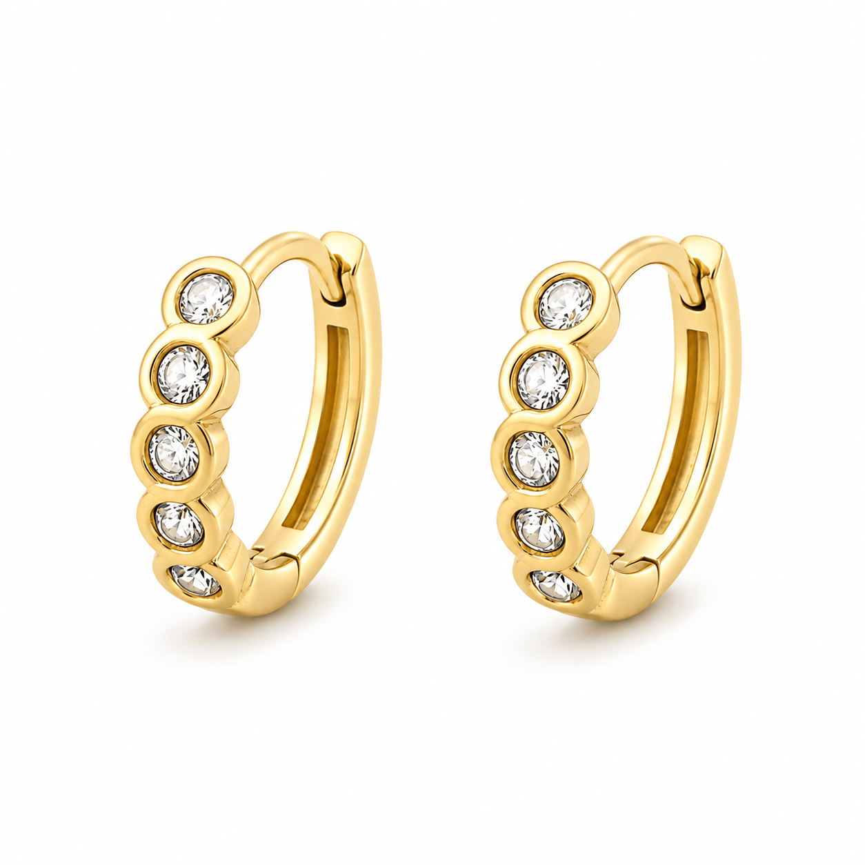Bohomoon Stainless Steel Agatha Huggie Hoop Earrings