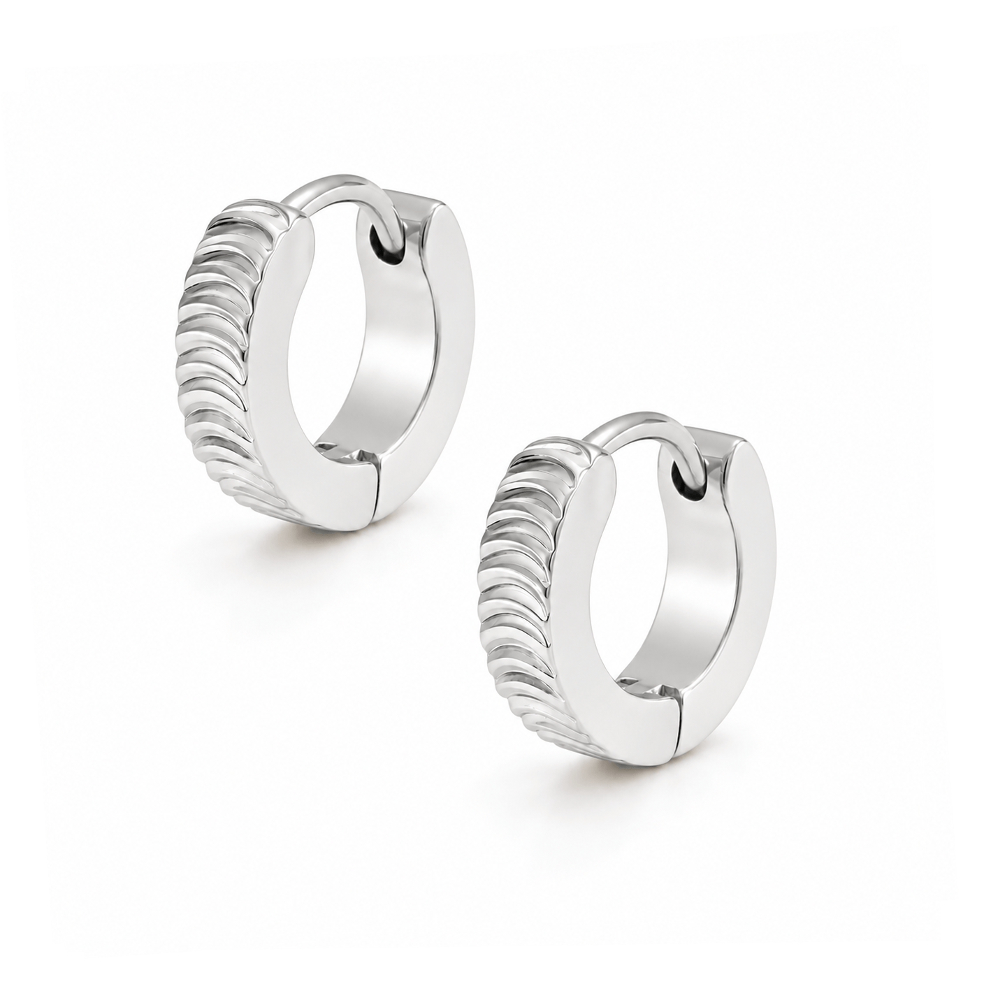 Bohomoon Stainless Steel Aimee Huggie Hoop Earrings