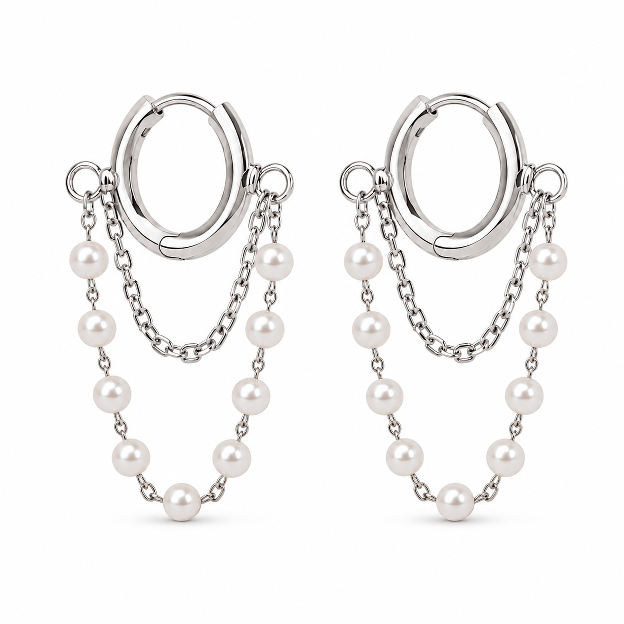 Bohomoon Stainless Steel Antalya Pearl Drop Earrings