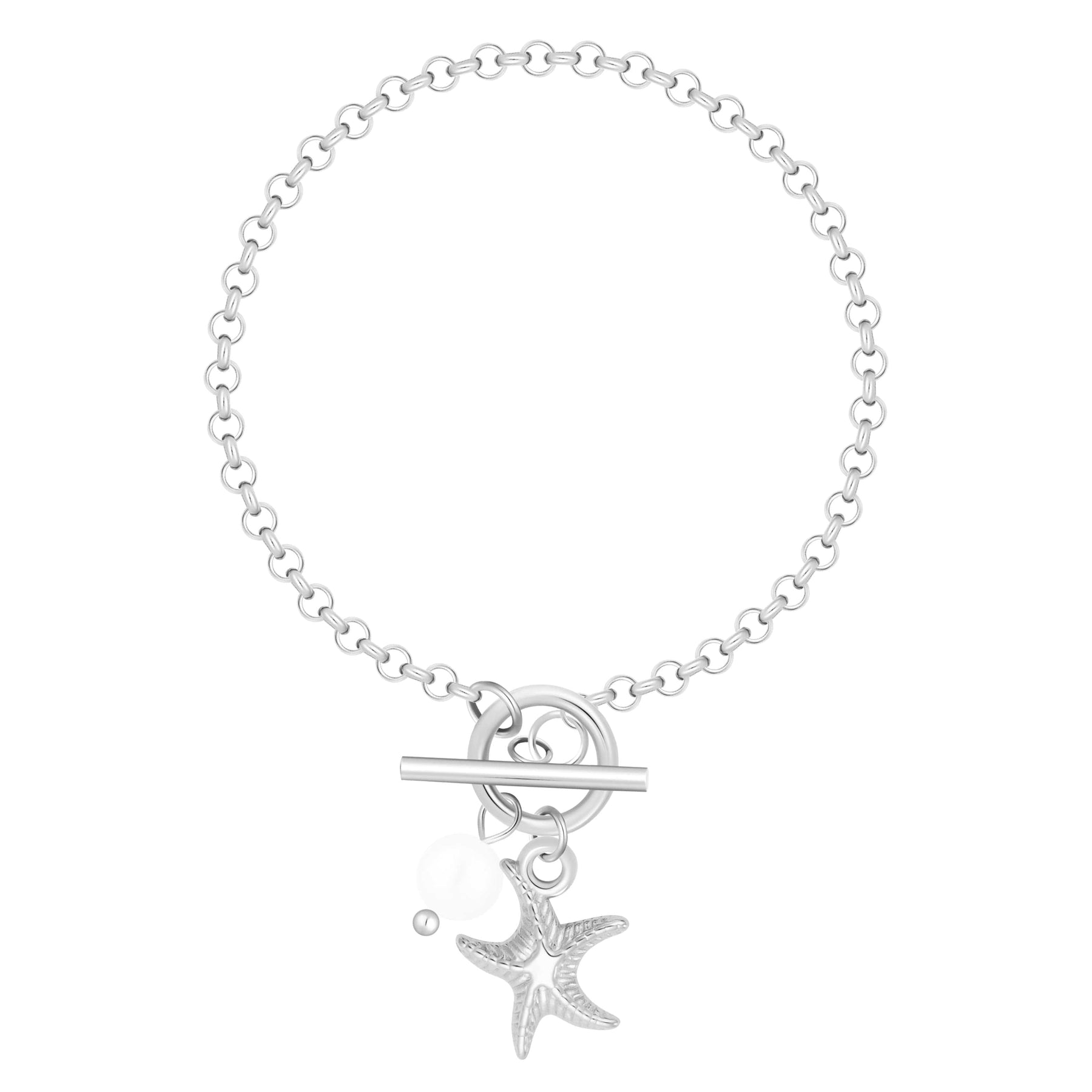 Bohomoon Stainless Steel Aquamarine TBar Bracelet