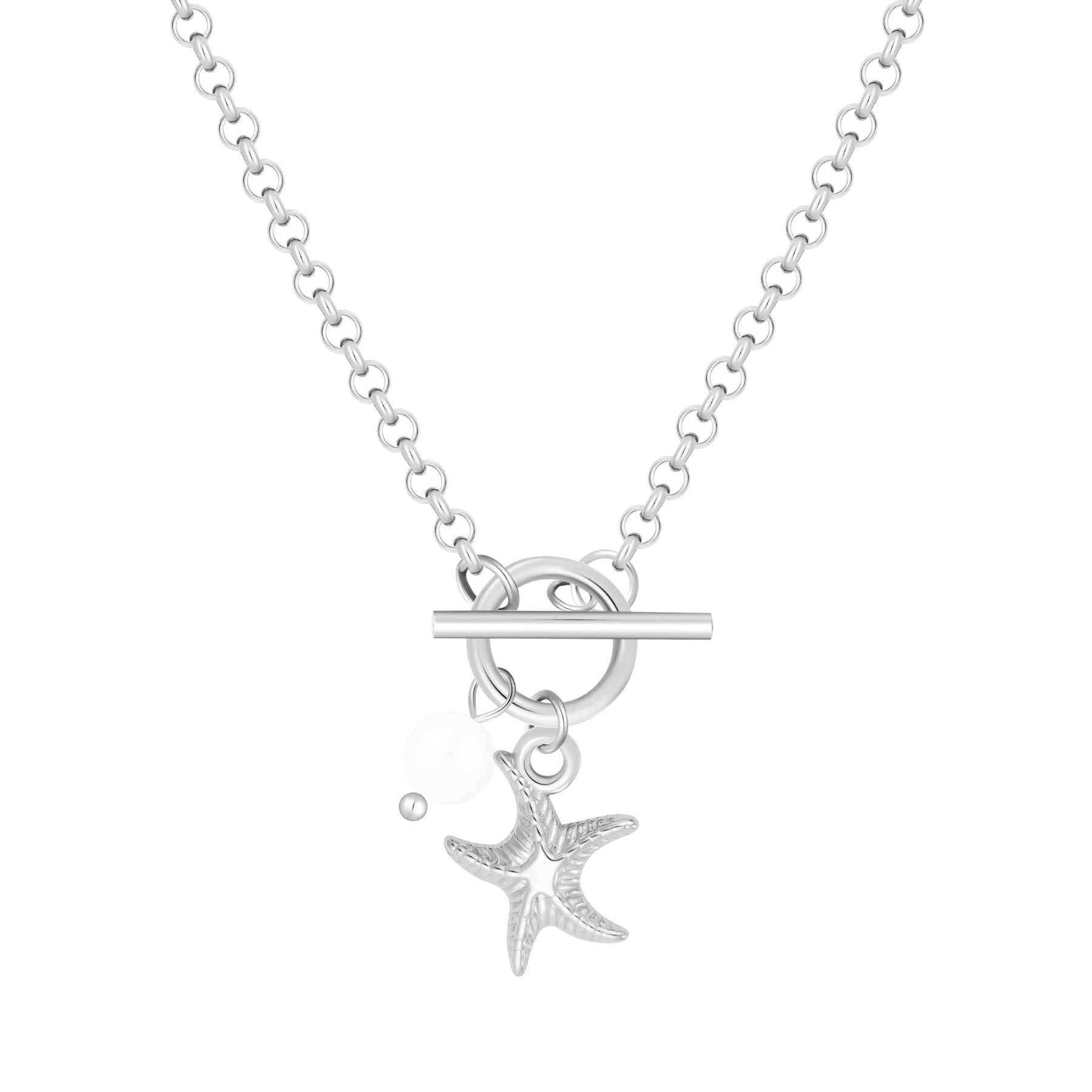 Bohomoon Stainless Steel Aquamarine TBar Necklace