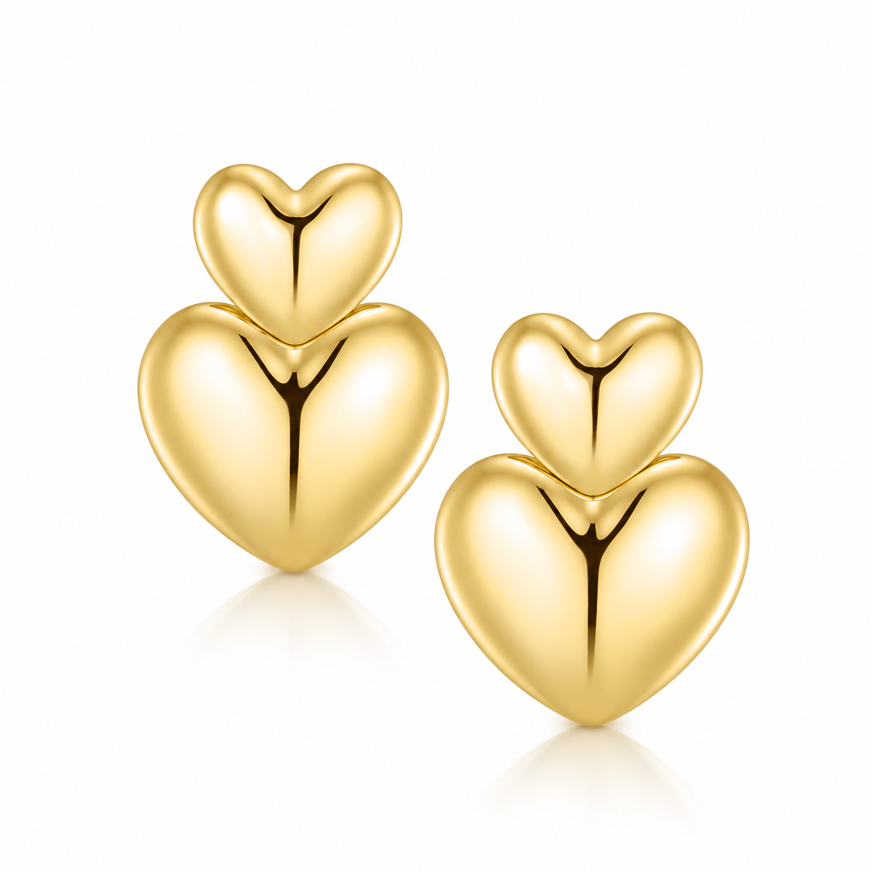 Bohomoon Stainless Steel Balance Heart Stud Earrings
