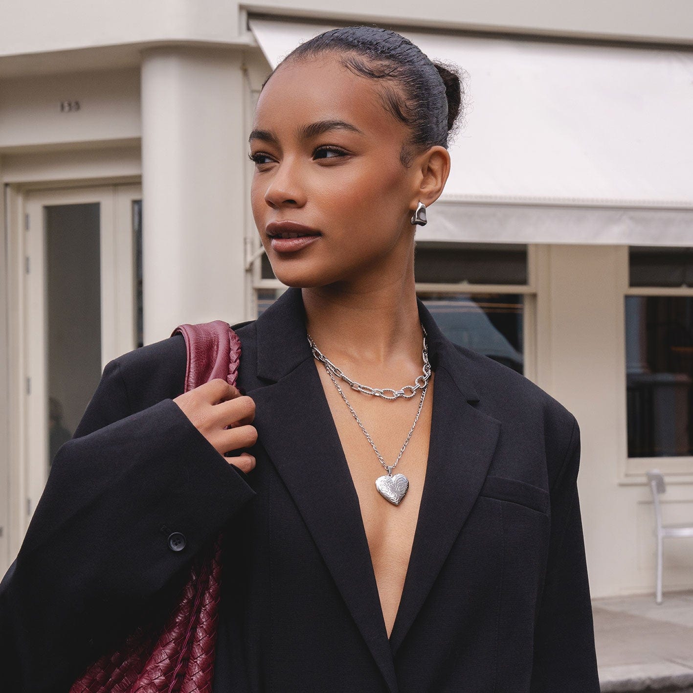 Bohomoon Stainless Steel Beau Heart Locket Necklace