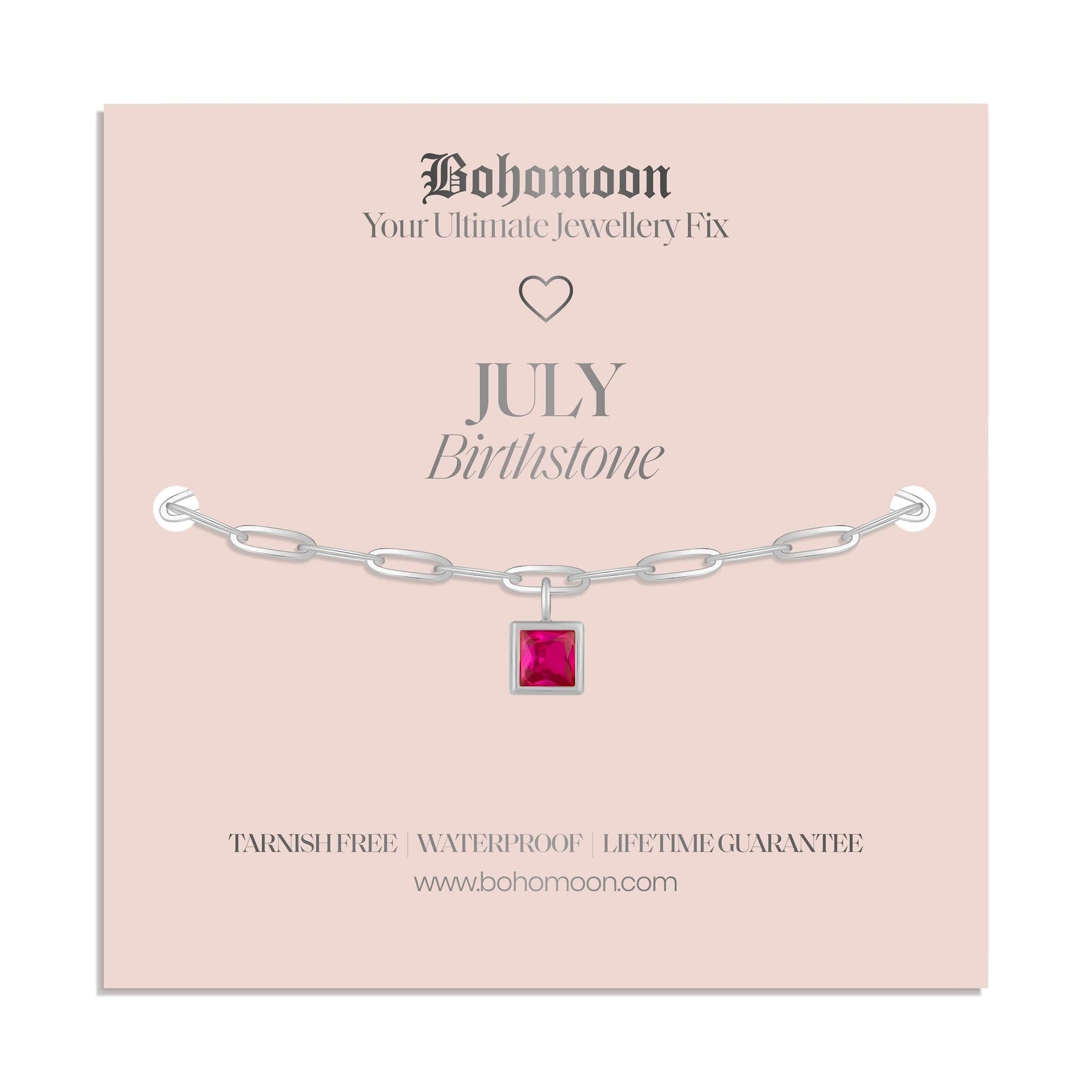 Bohomoon Stainless Steel Birthstone Bracelet