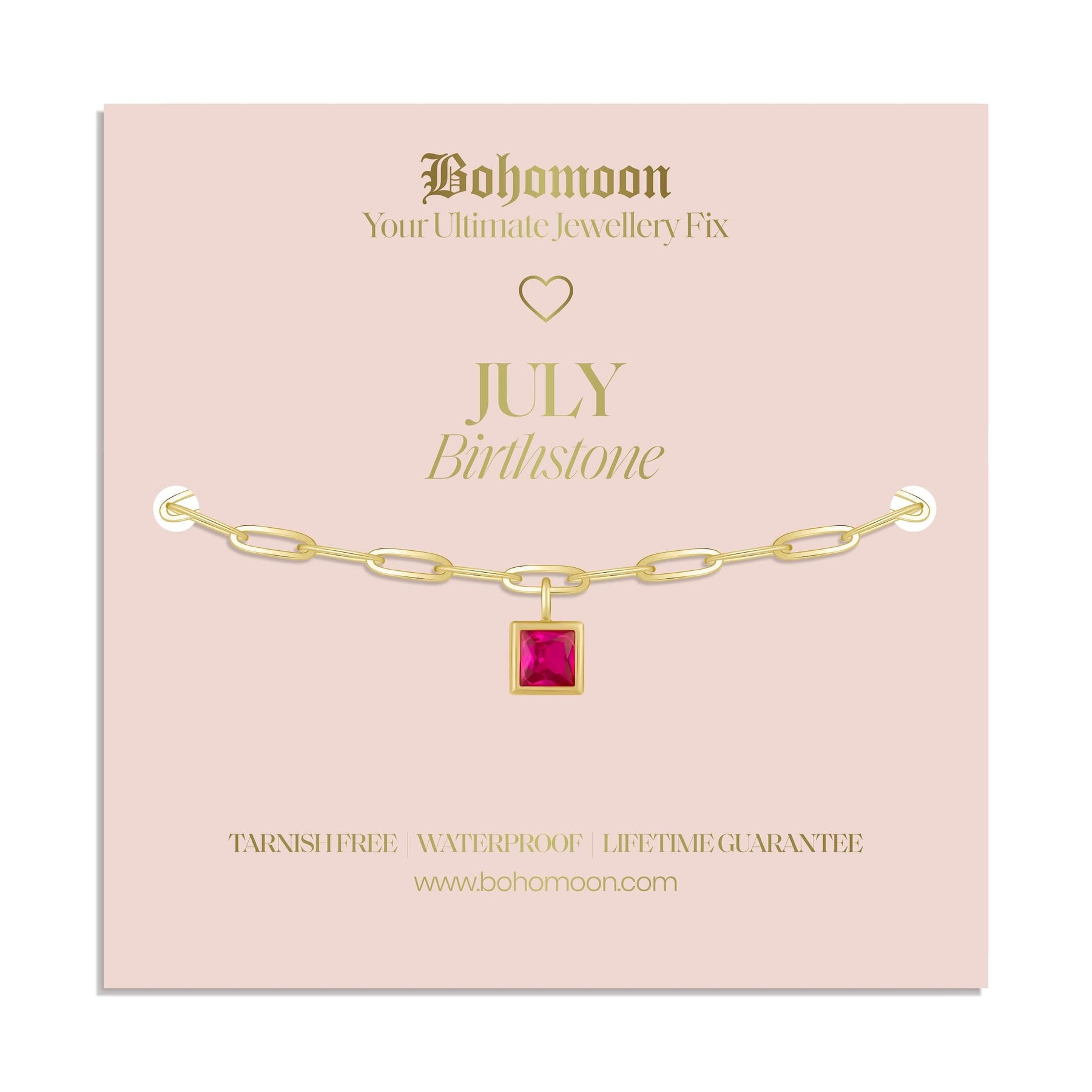 Bohomoon Stainless Steel Birthstone Bracelet