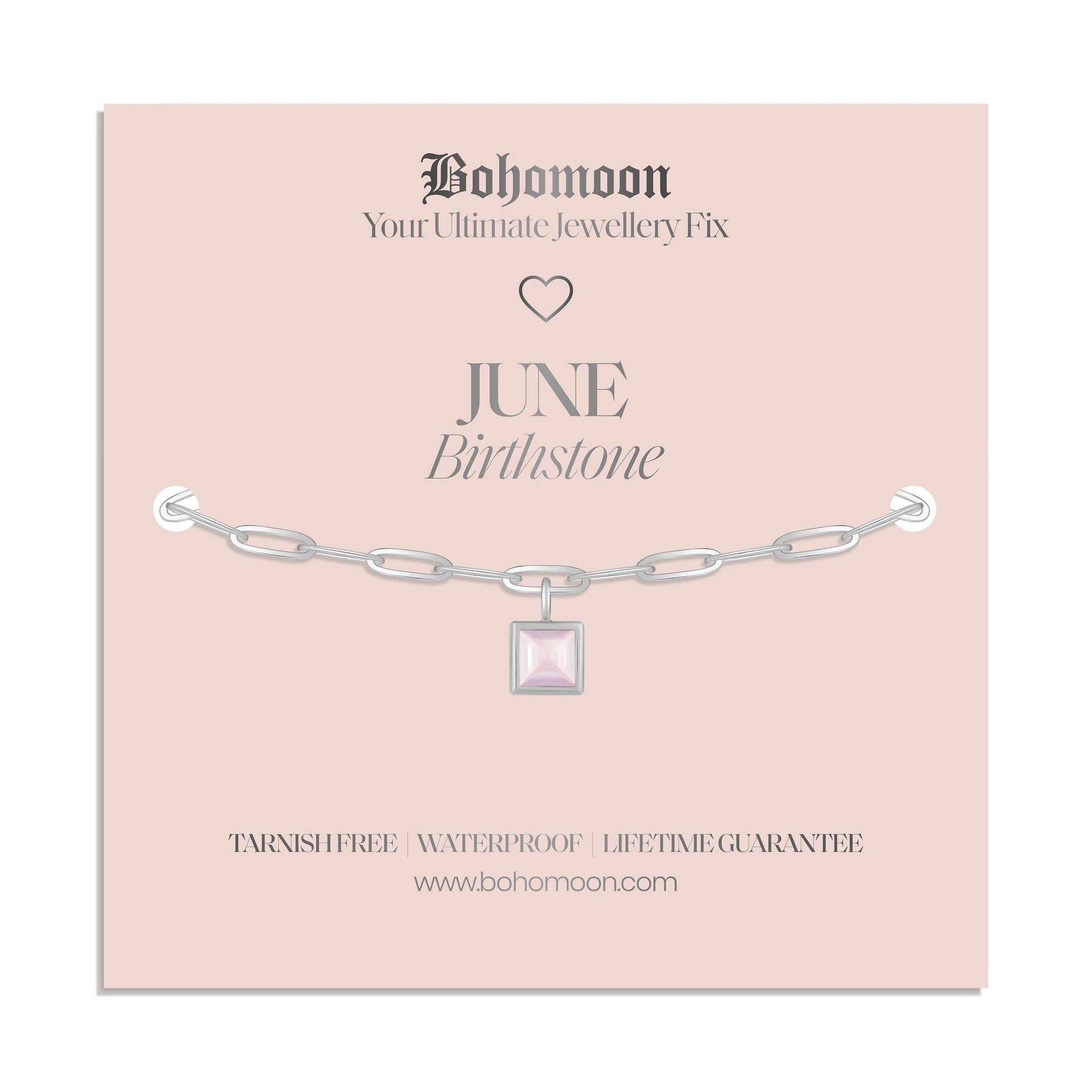 Bohomoon Stainless Steel Birthstone Bracelet