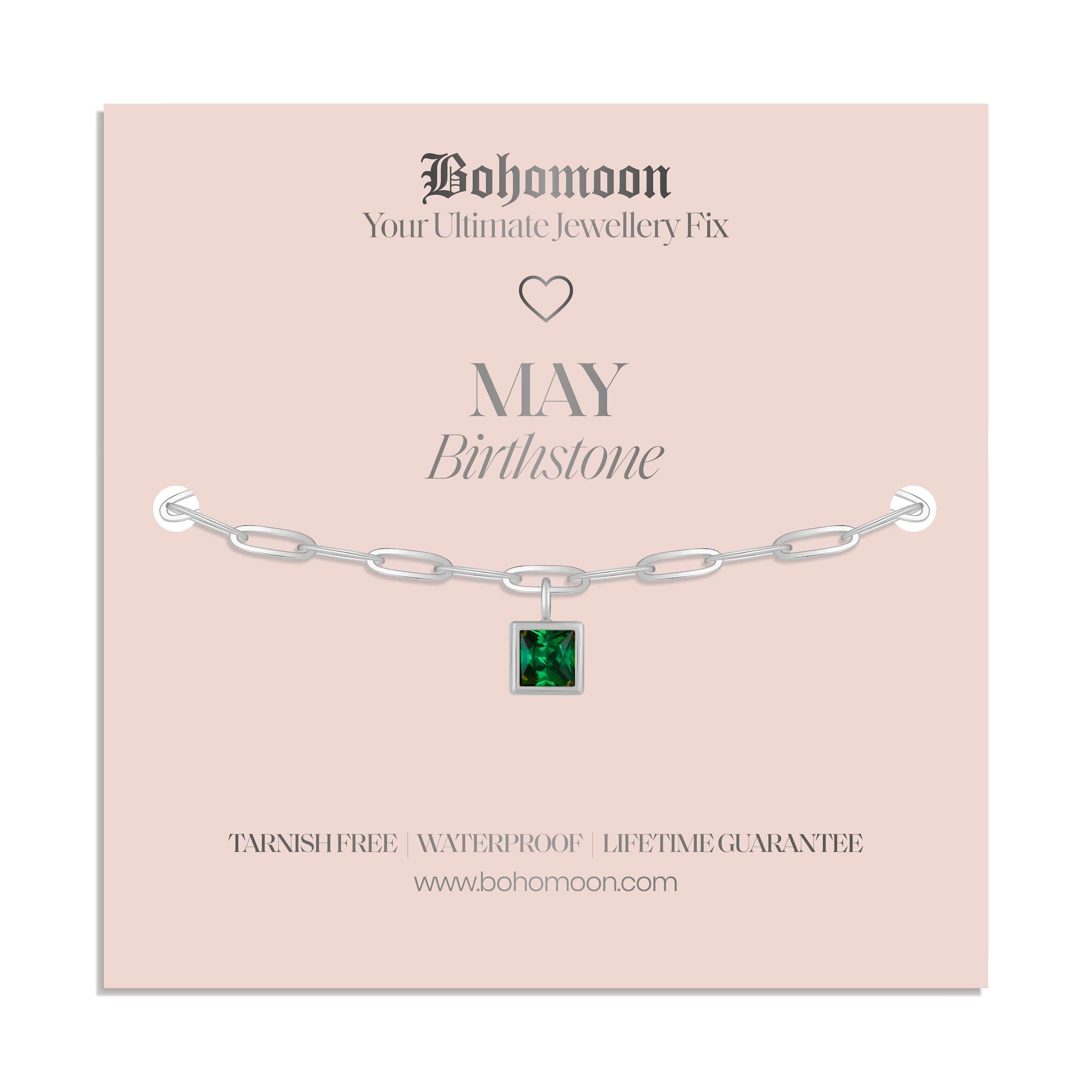 Bohomoon Stainless Steel Birthstone Bracelet
