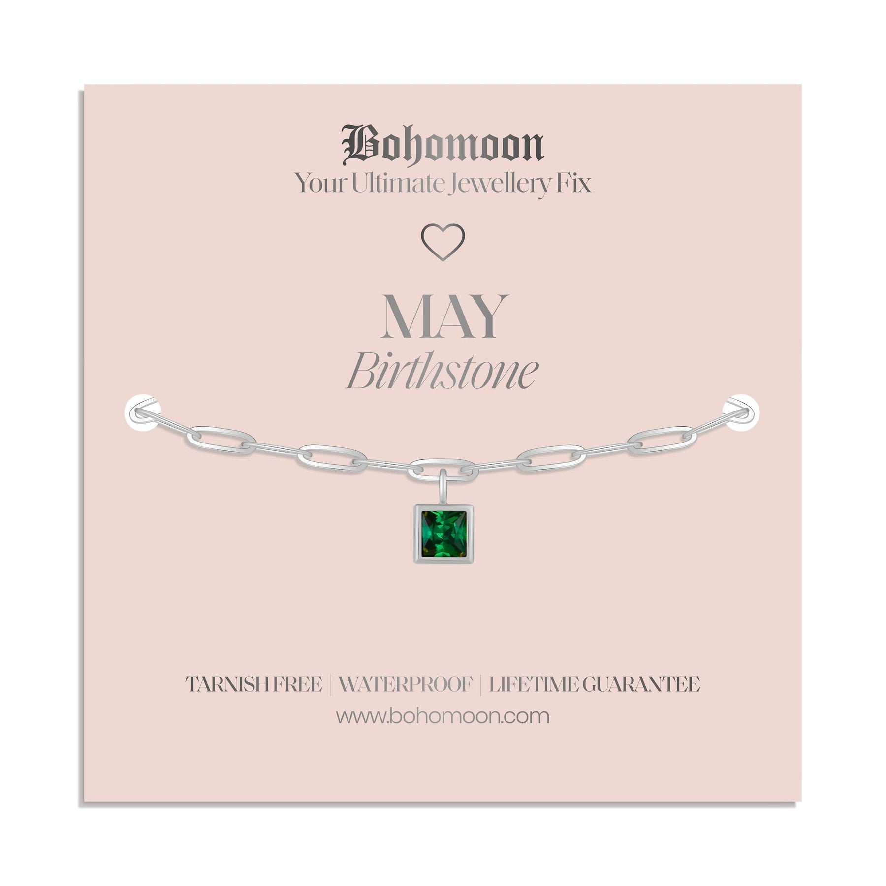 Bohomoon Stainless Steel Birthstone Bracelet