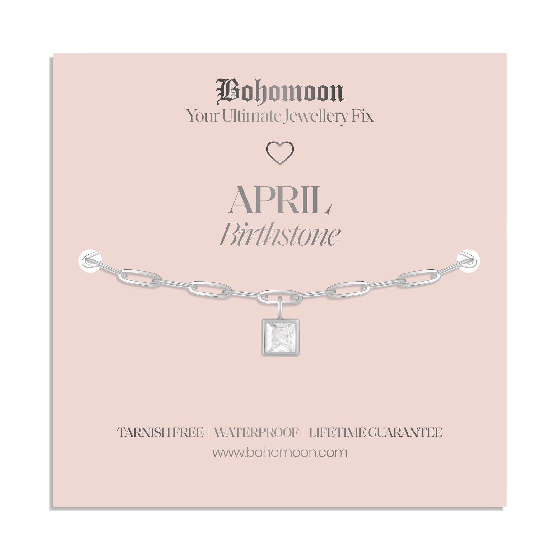 Bohomoon Stainless Steel Birthstone Bracelet