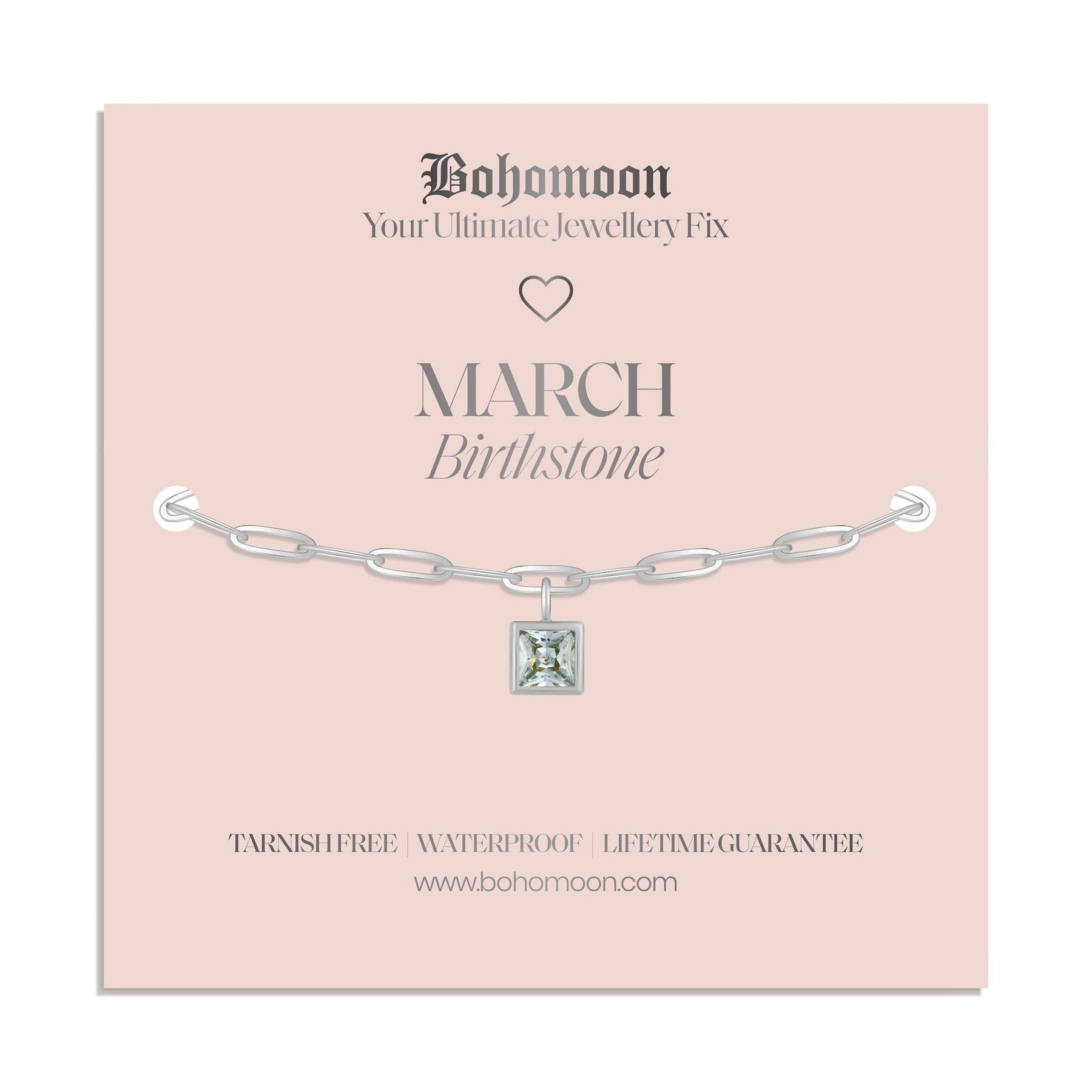 Bohomoon Stainless Steel Birthstone Bracelet