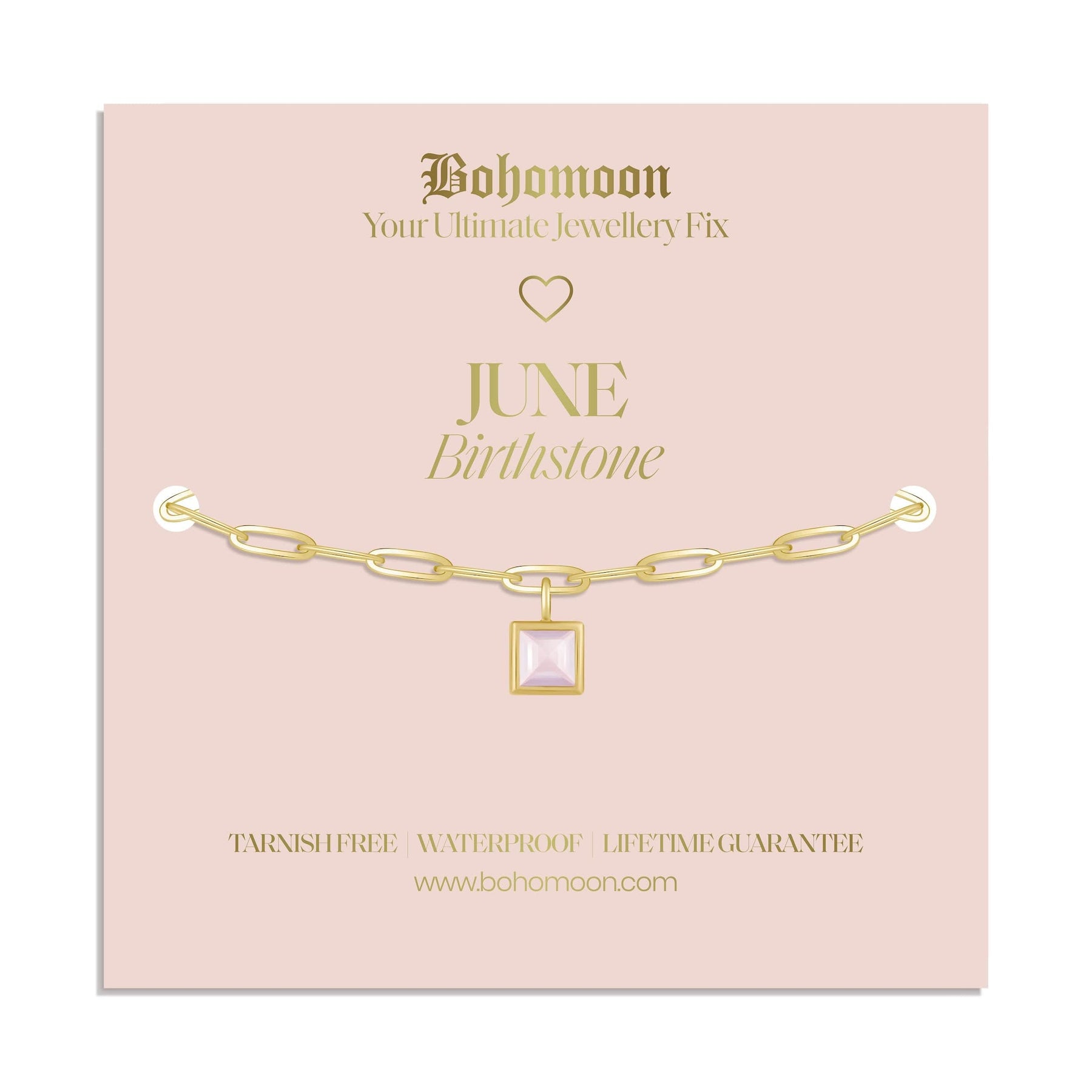 Bohomoon Stainless Steel Birthstone Bracelet