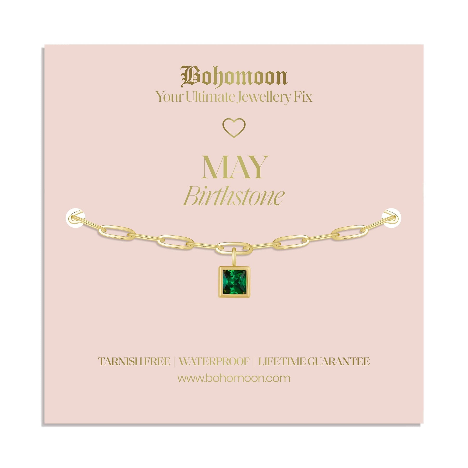 Bohomoon Stainless Steel Birthstone Bracelet