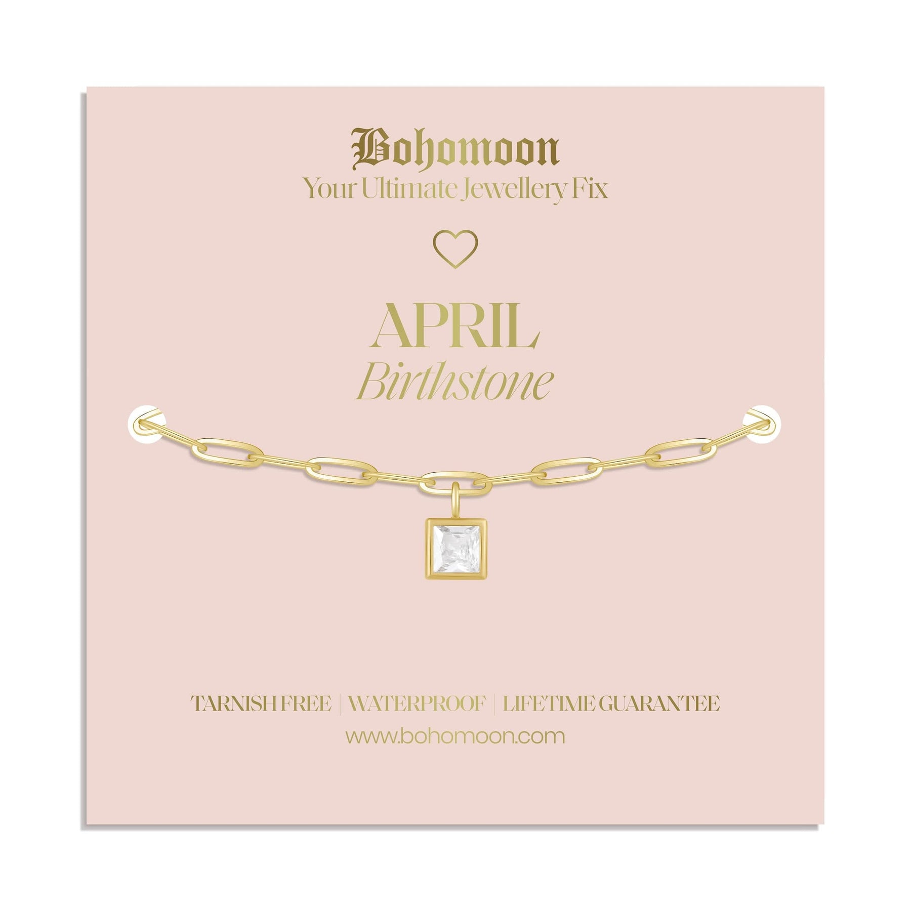 Bohomoon Stainless Steel Birthstone Bracelet