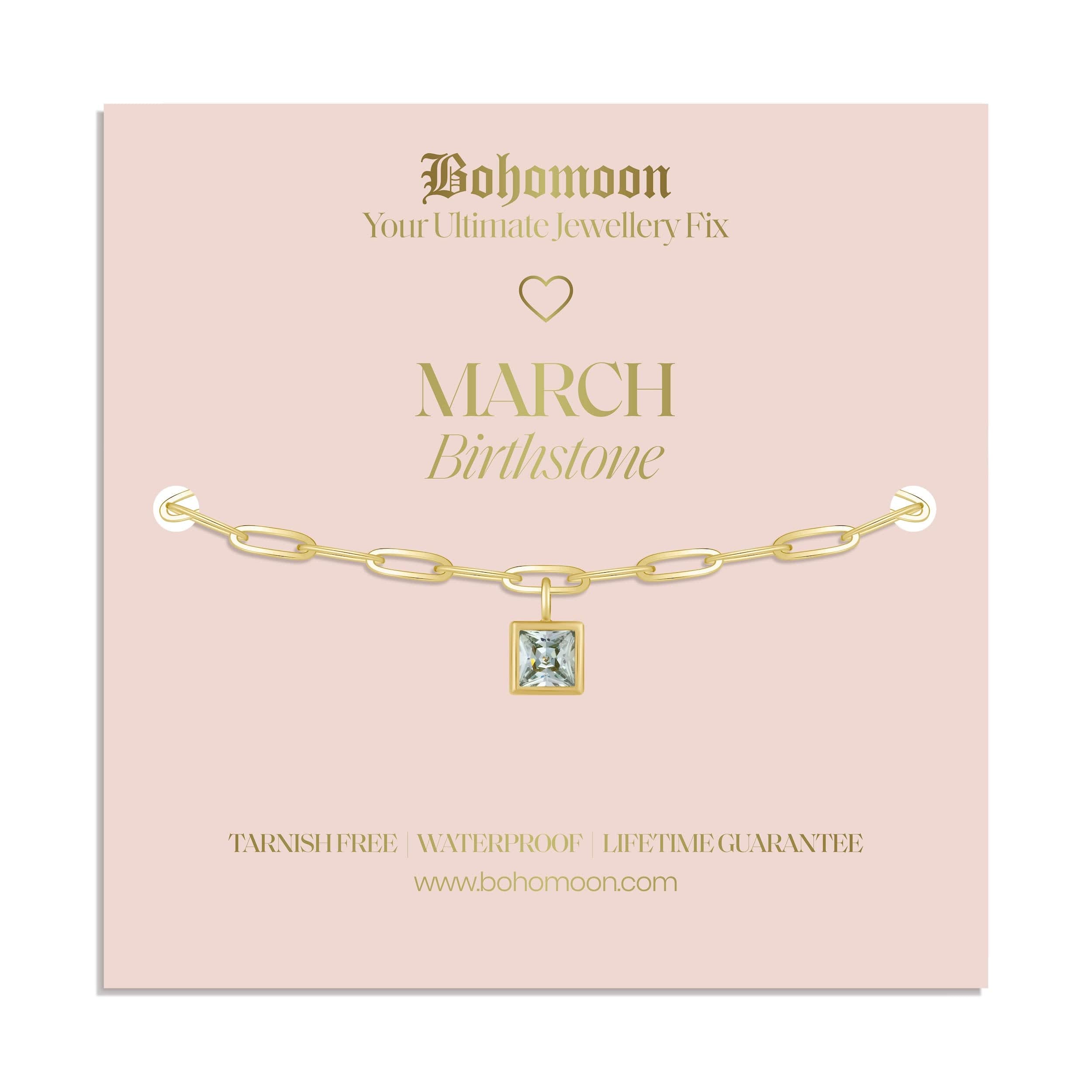 Bohomoon Stainless Steel Birthstone Bracelet