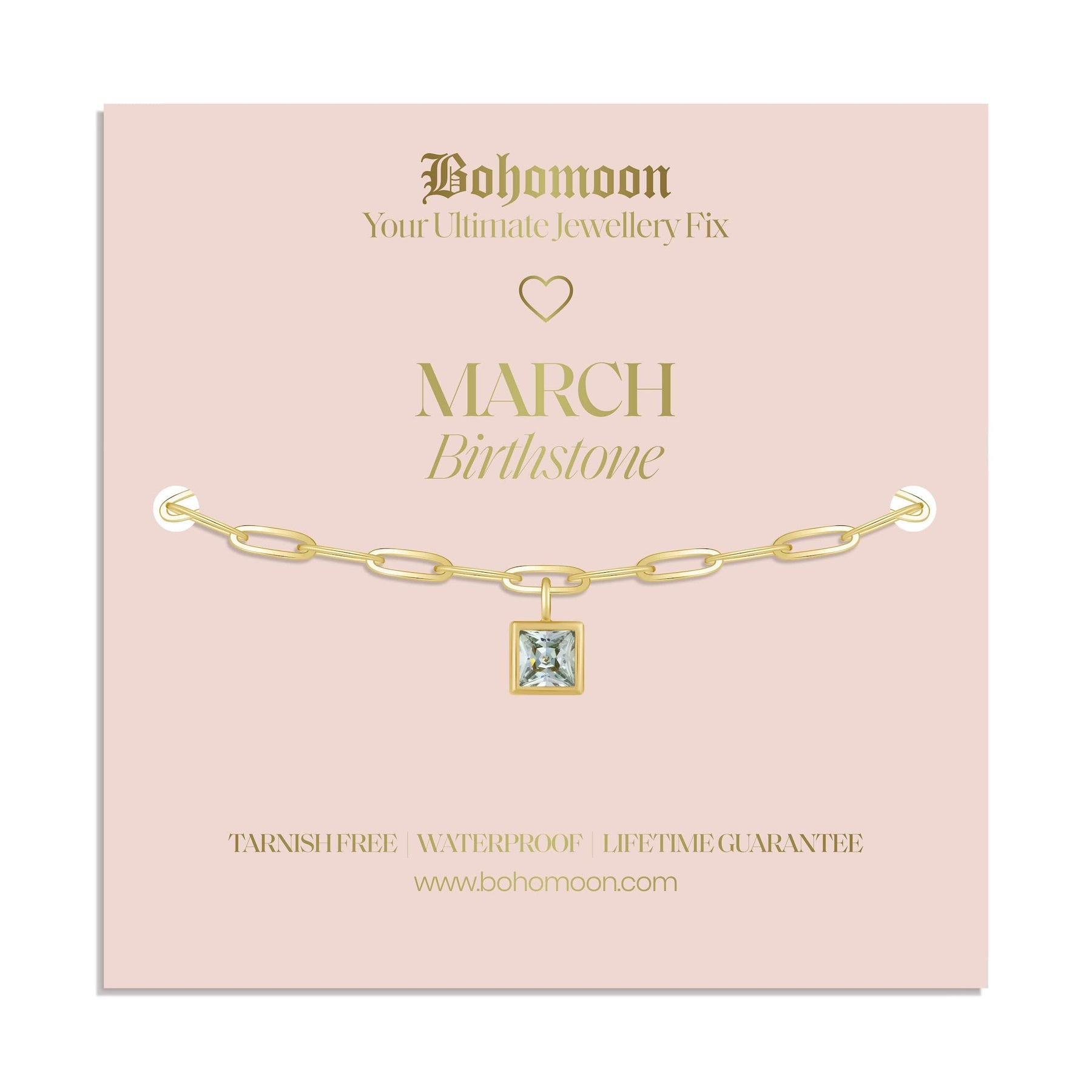 Bohomoon Stainless Steel Birthstone Bracelet