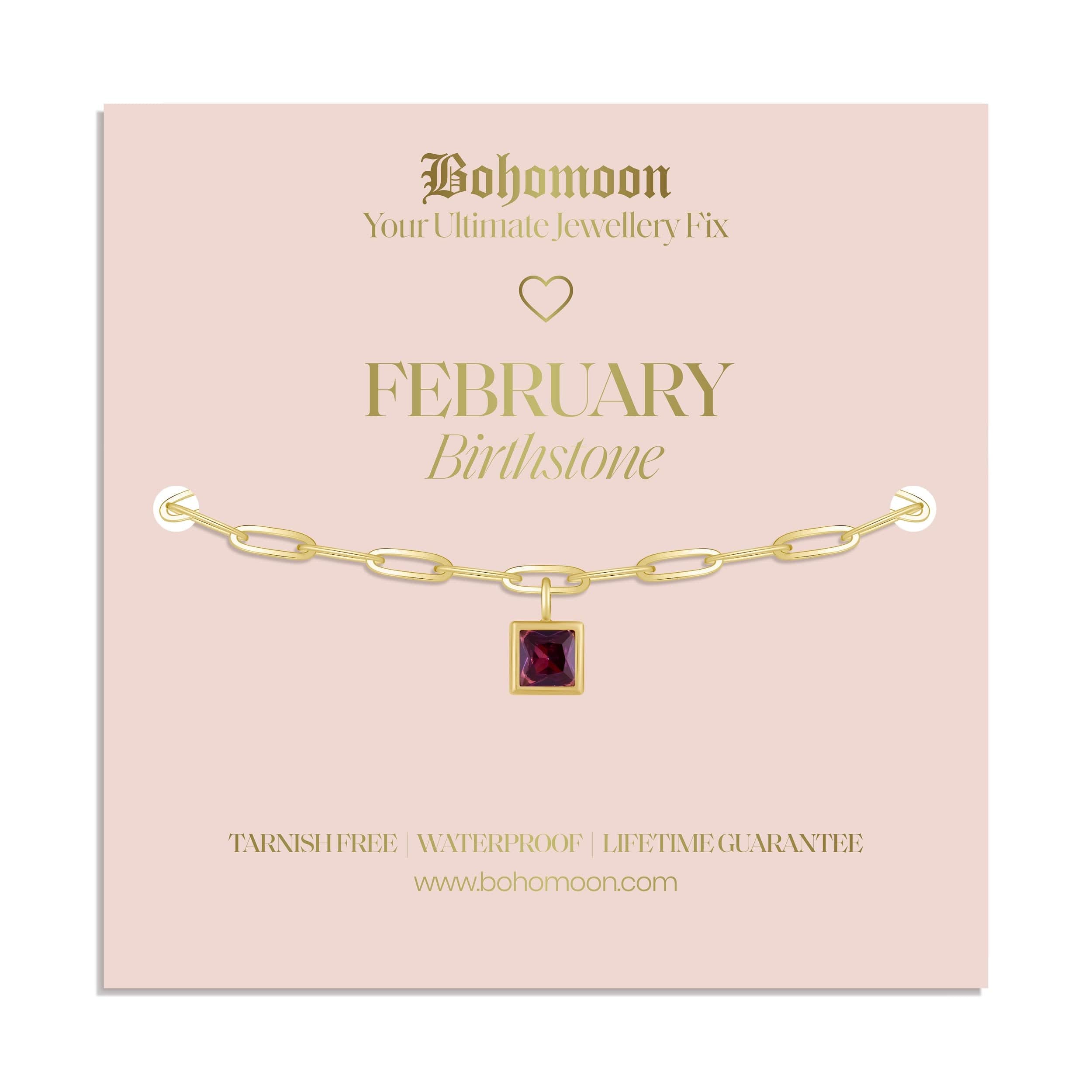 Bohomoon Stainless Steel Birthstone Bracelet