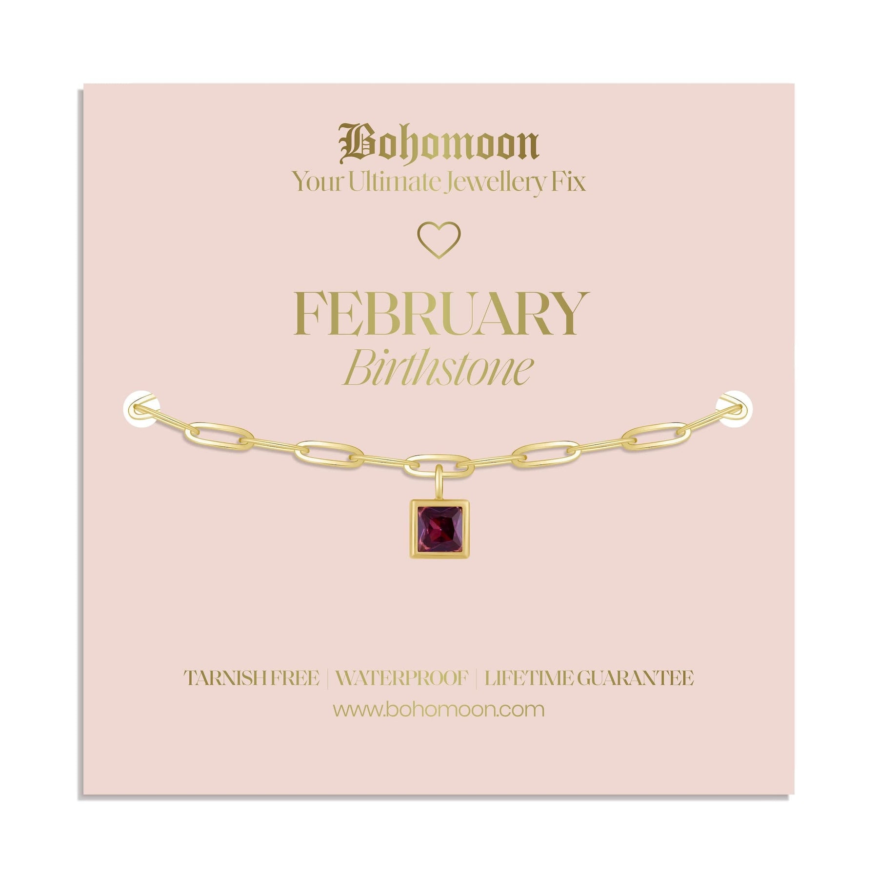 Bohomoon Stainless Steel Birthstone Bracelet