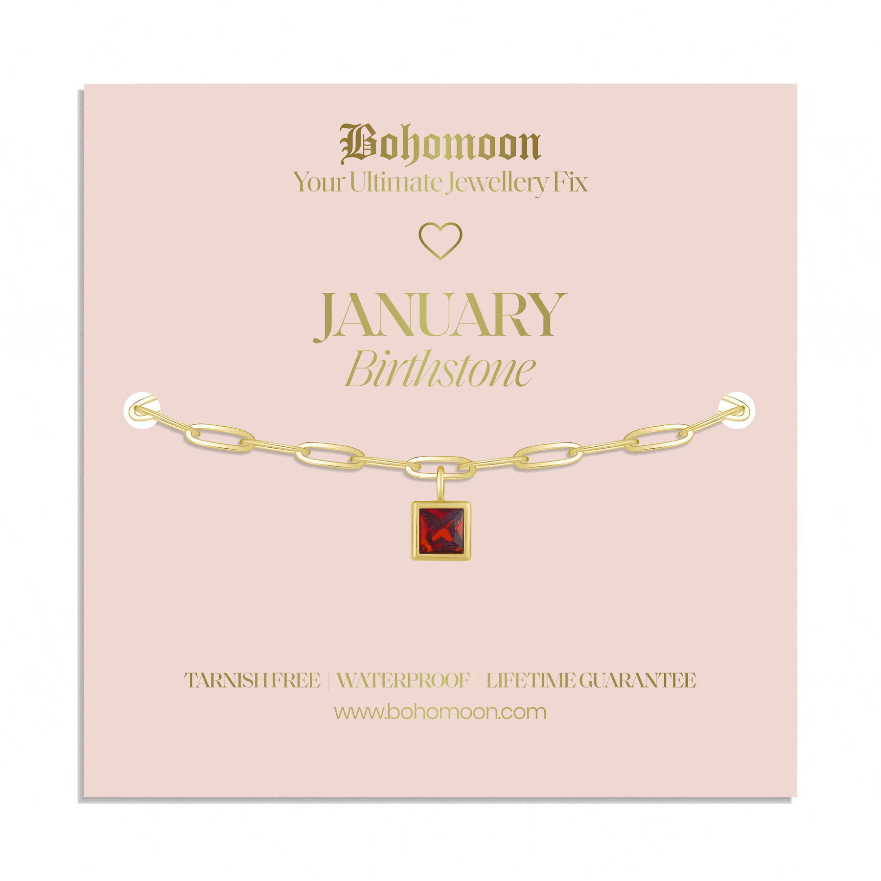 Bohomoon Stainless Steel Birthstone Bracelet