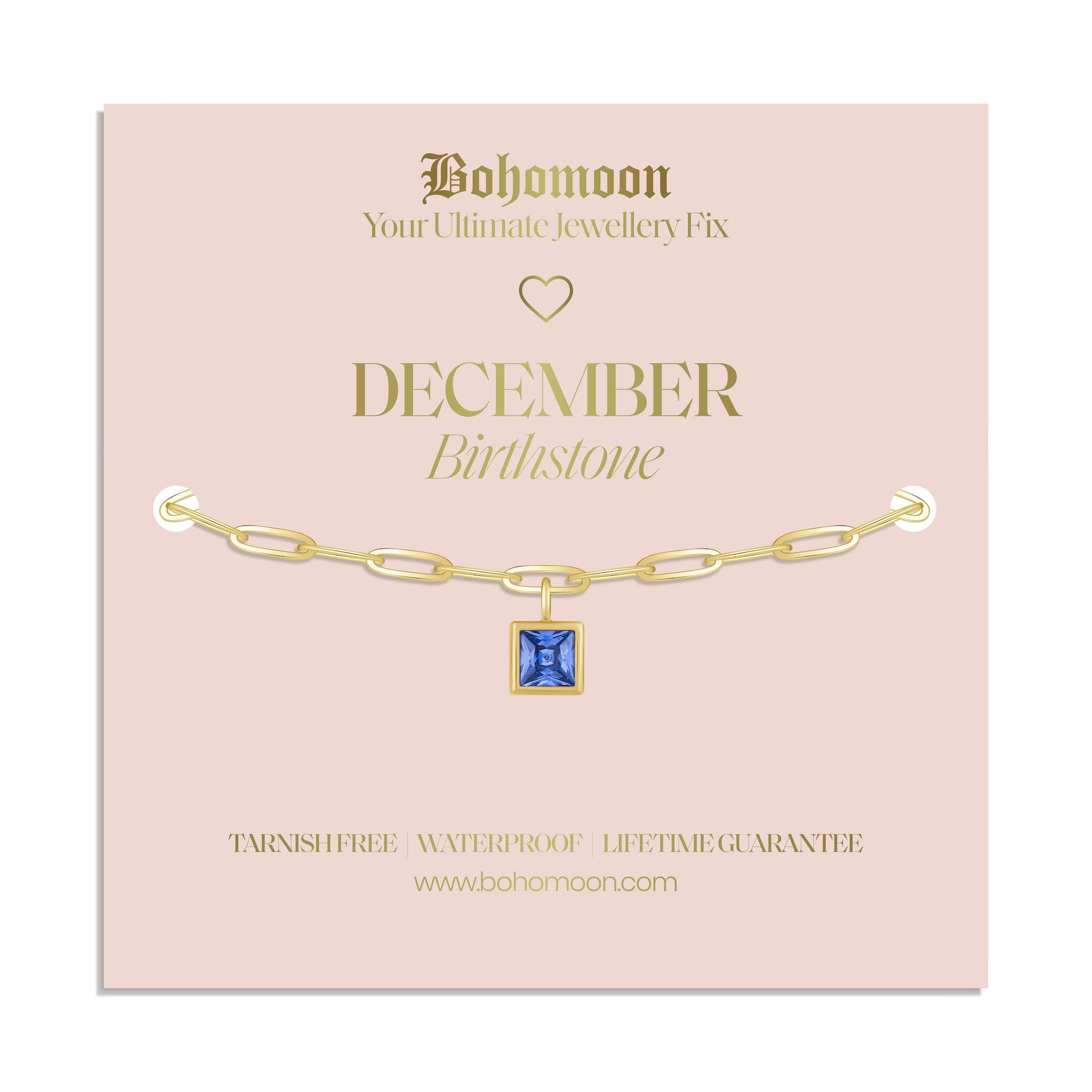 Bohomoon Stainless Steel Birthstone Bracelet