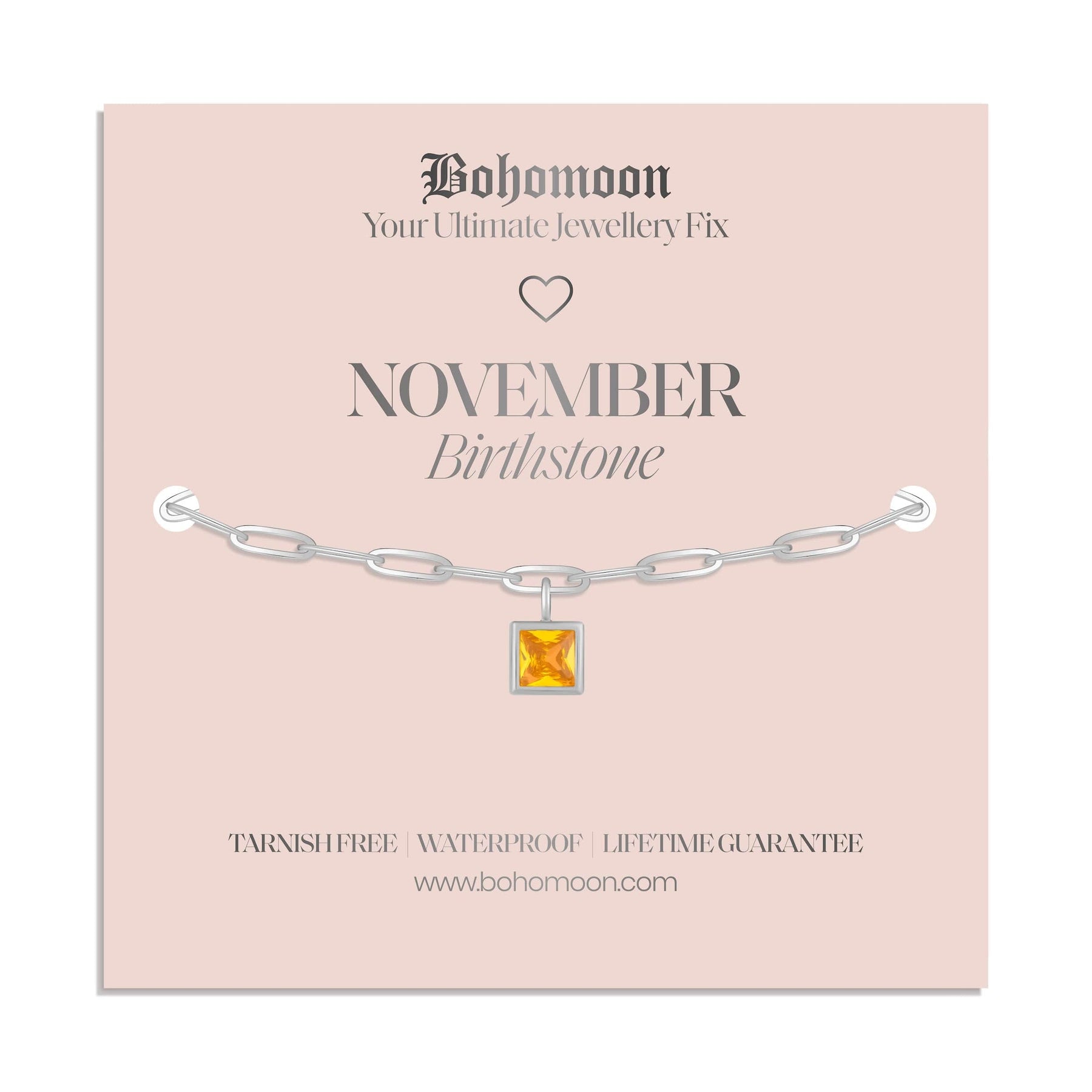 Bohomoon Stainless Steel Birthstone Bracelet