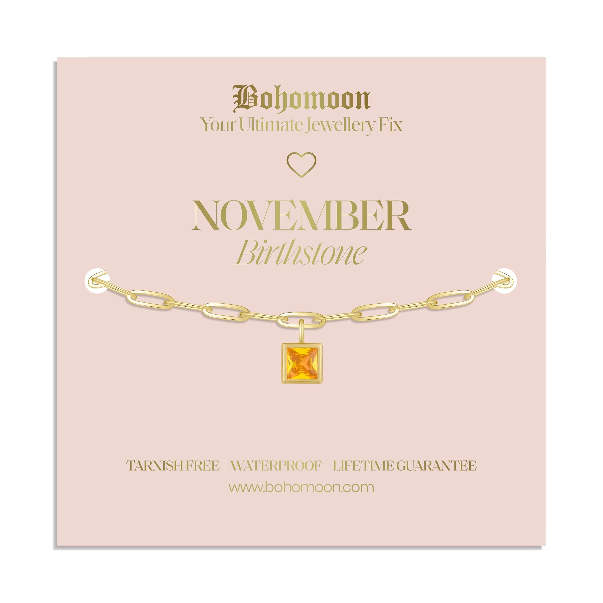 Bohomoon Stainless Steel Birthstone Bracelet