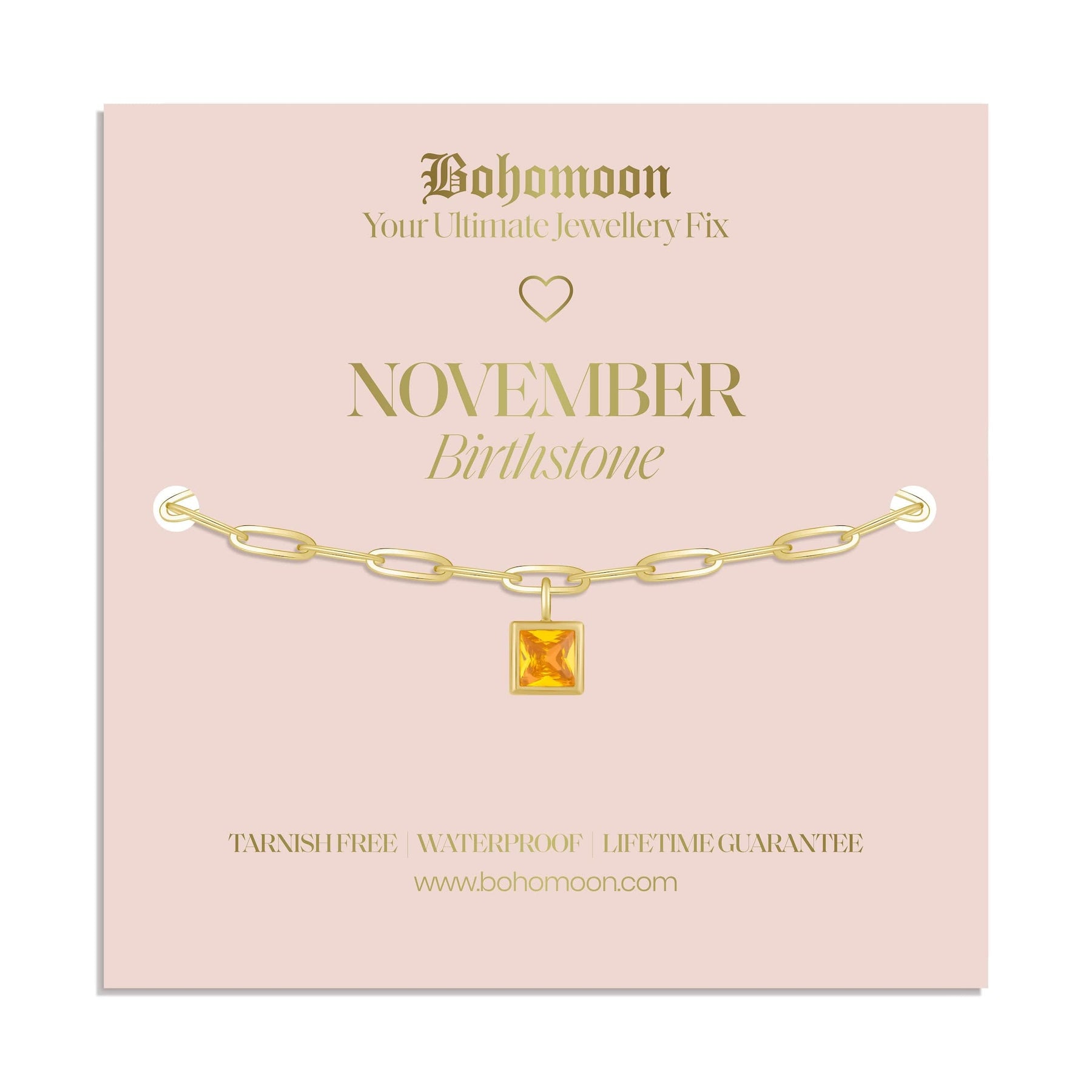 Bohomoon Stainless Steel Birthstone Bracelet