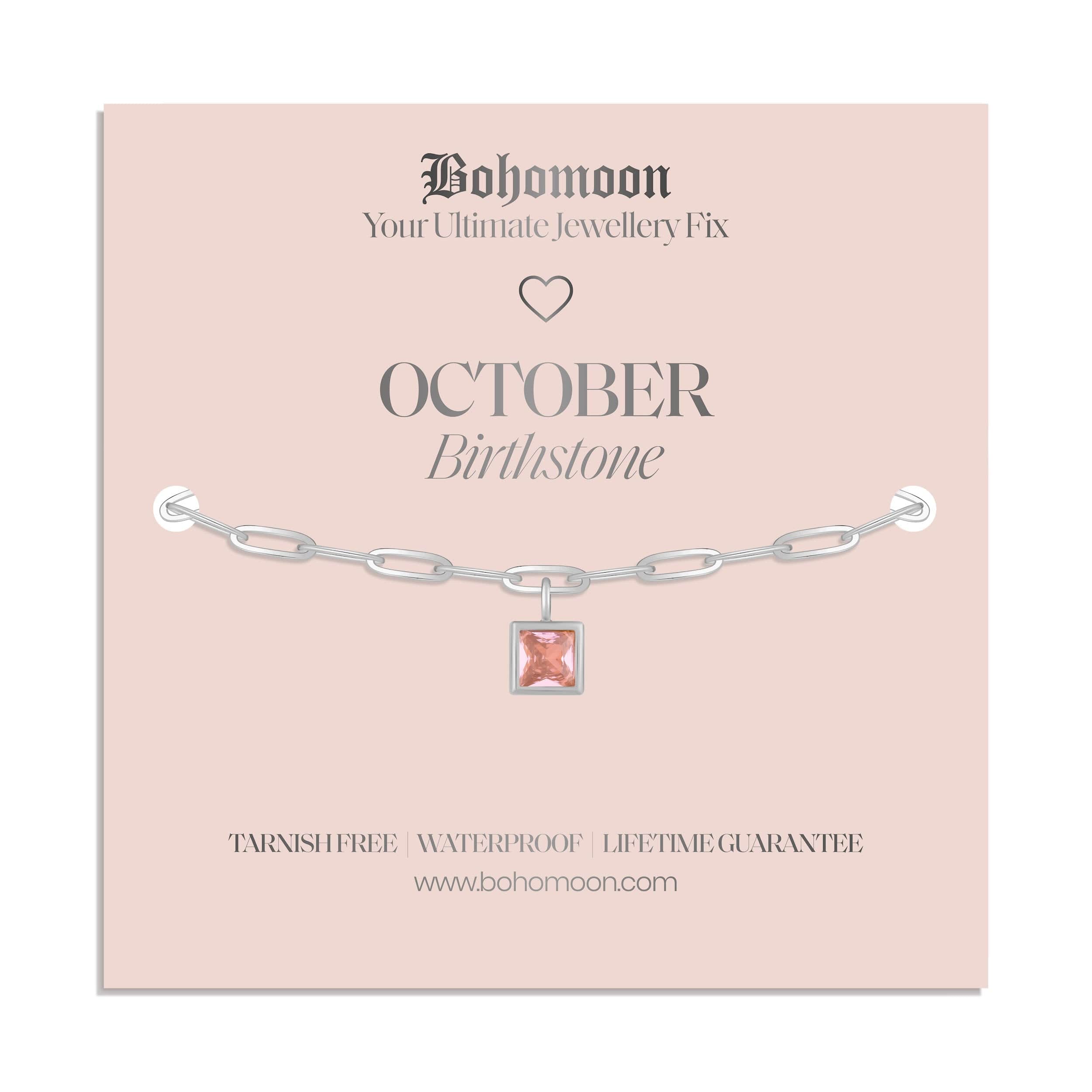 Bohomoon Stainless Steel Birthstone Bracelet