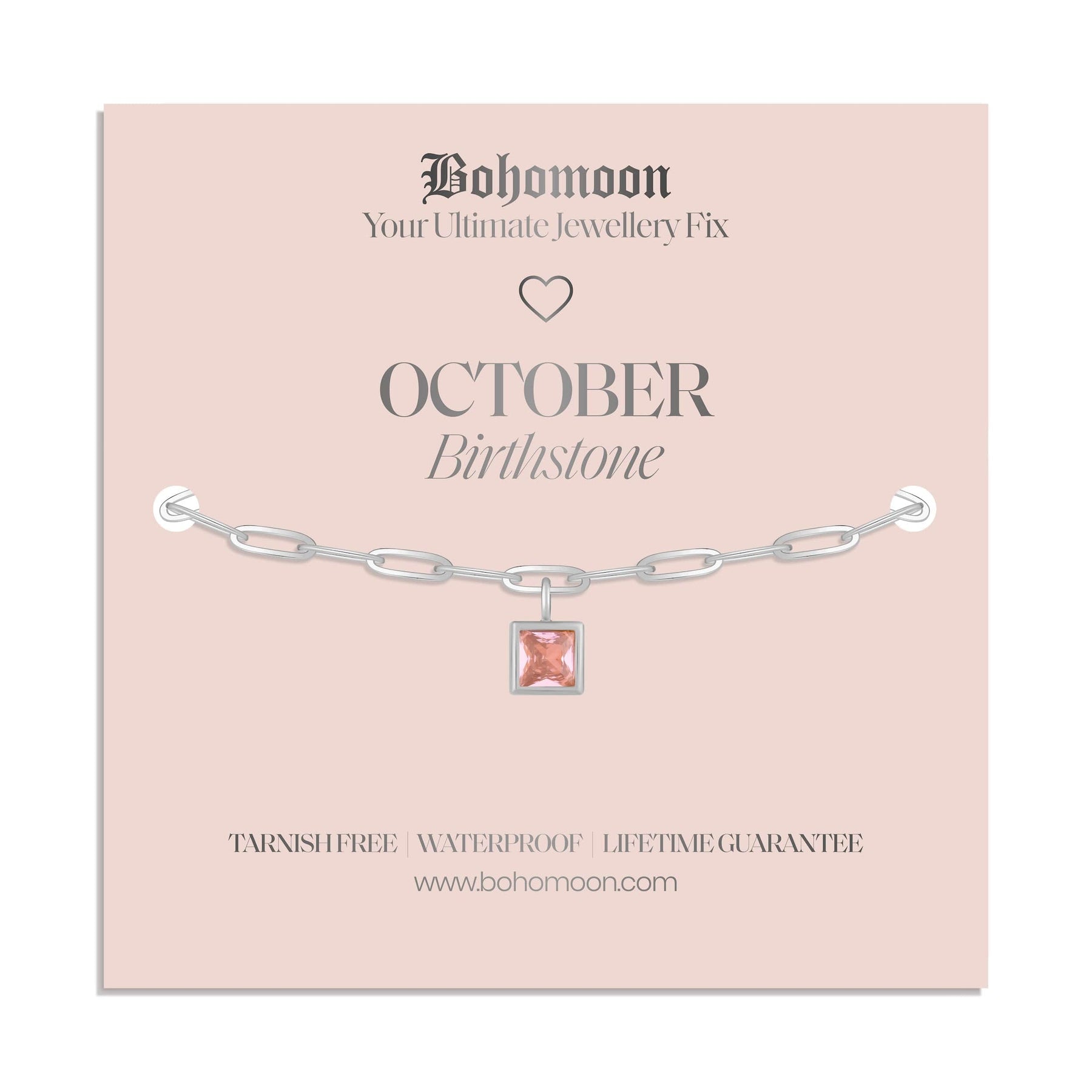Bohomoon Stainless Steel Birthstone Bracelet