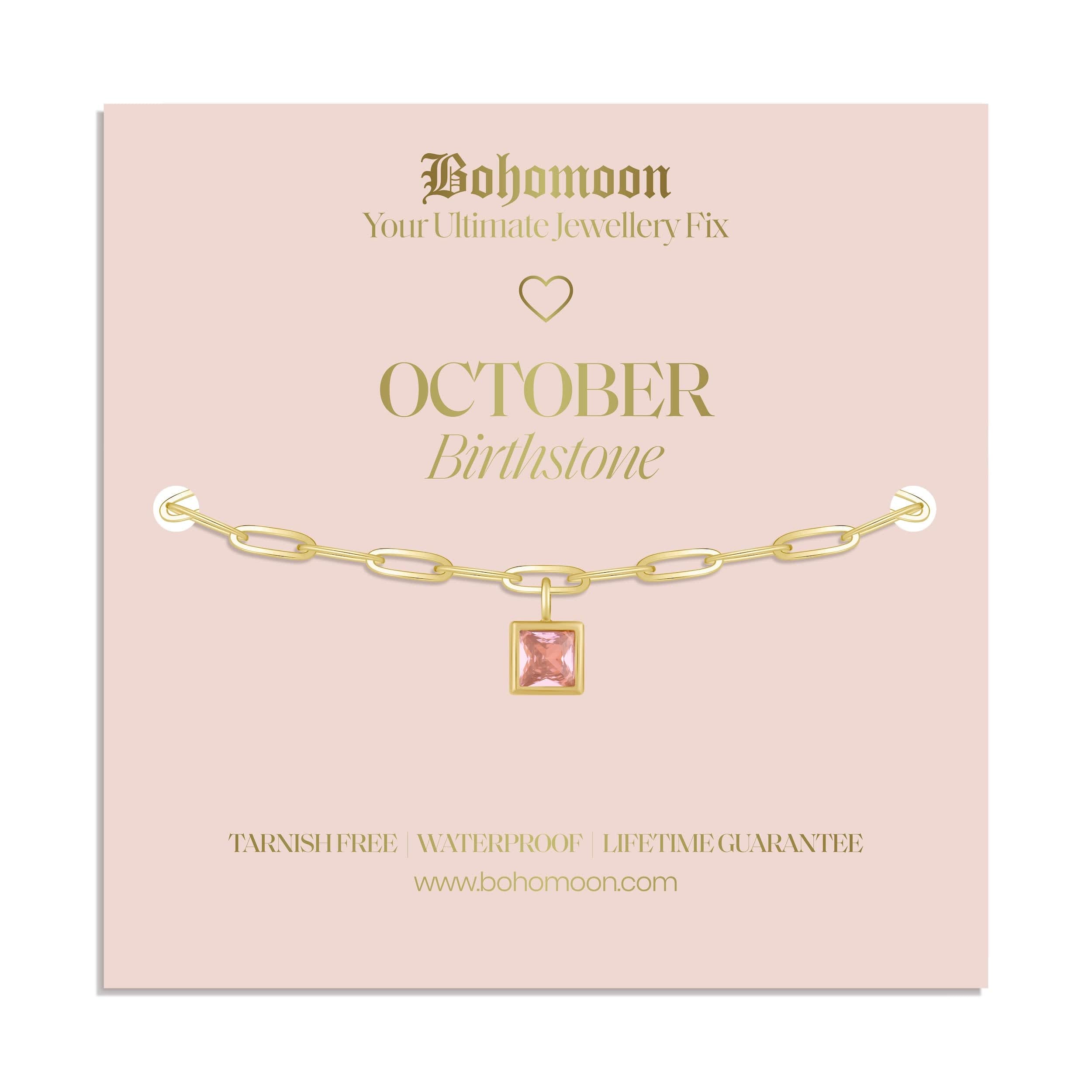Bohomoon Stainless Steel Birthstone Bracelet