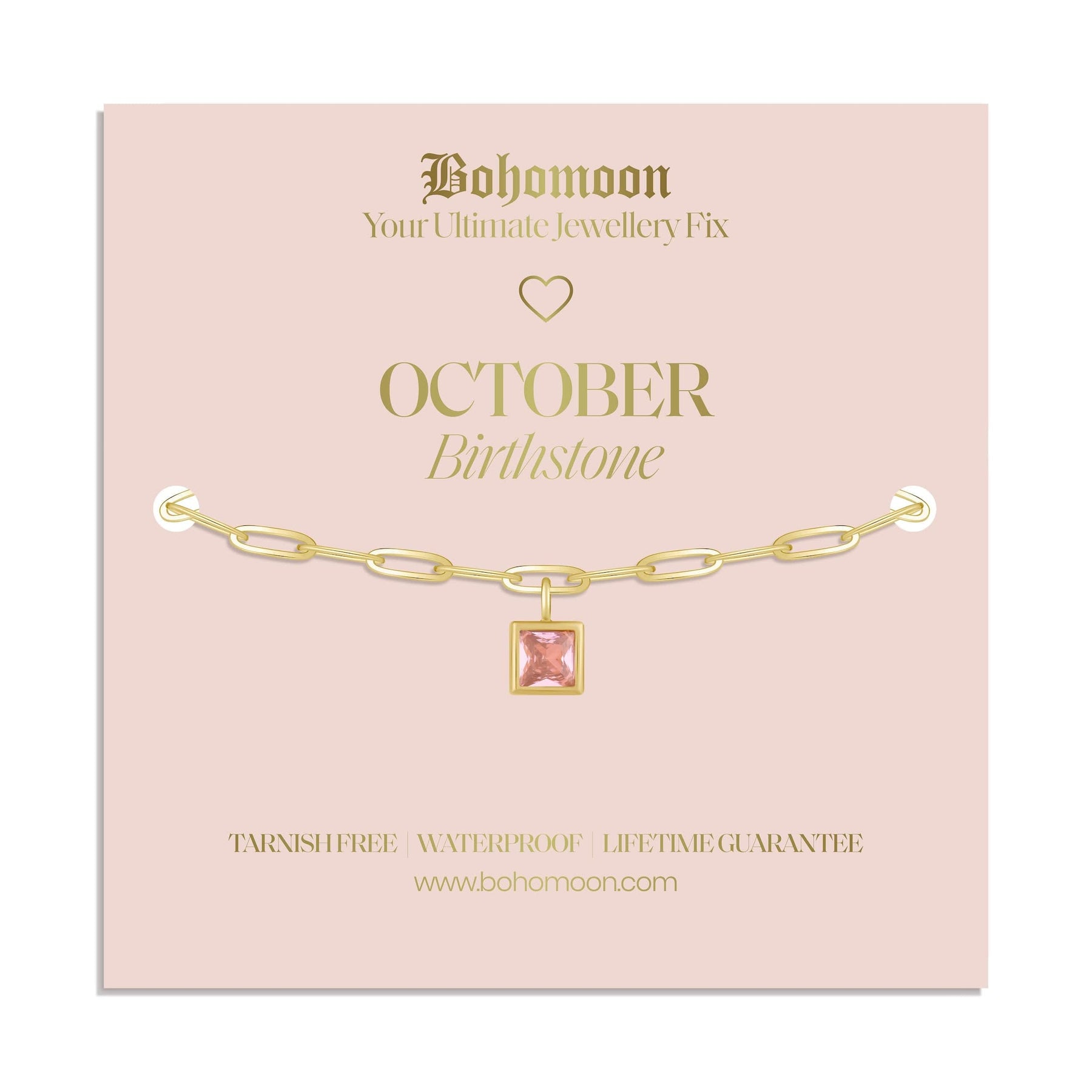 Bohomoon Stainless Steel Birthstone Bracelet