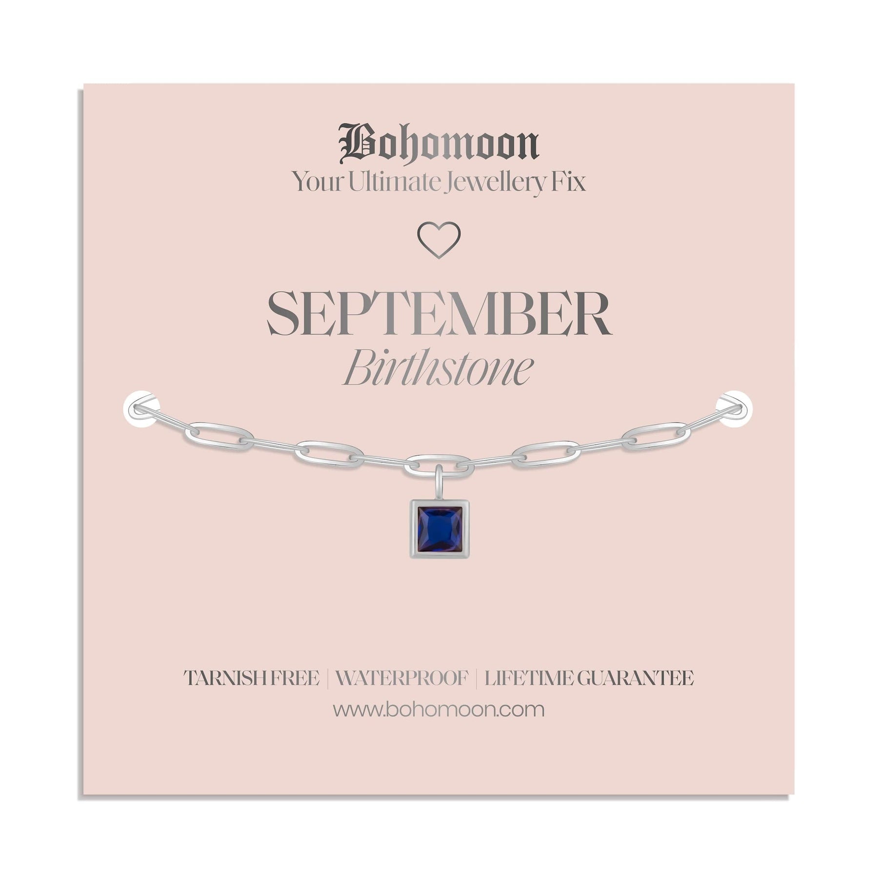 Bohomoon Stainless Steel Birthstone Bracelet