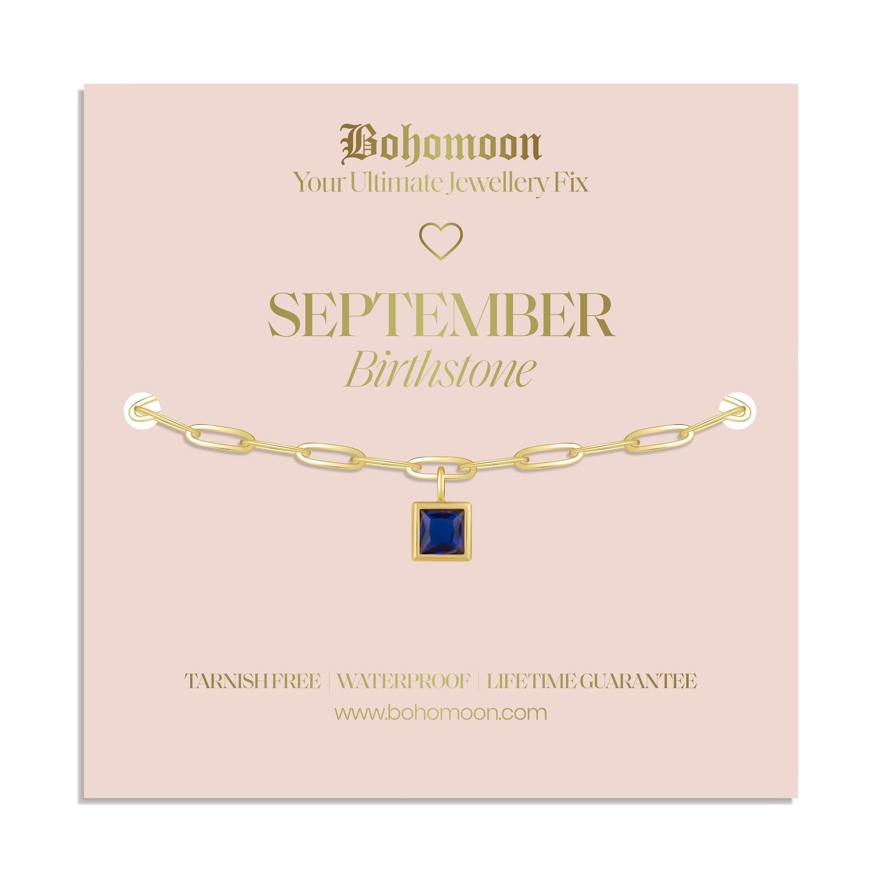 Bohomoon Stainless Steel Birthstone Bracelet