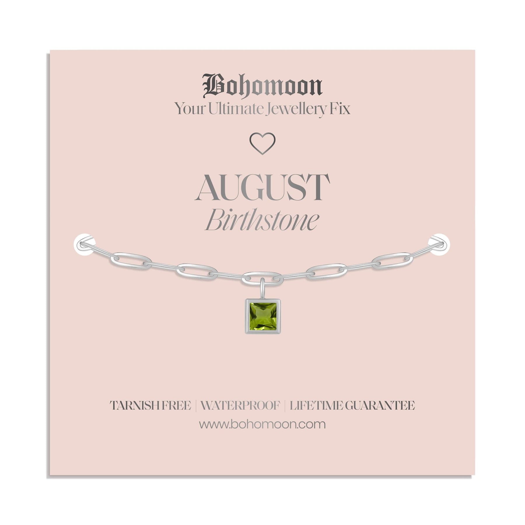 Bohomoon Stainless Steel Birthstone Bracelet