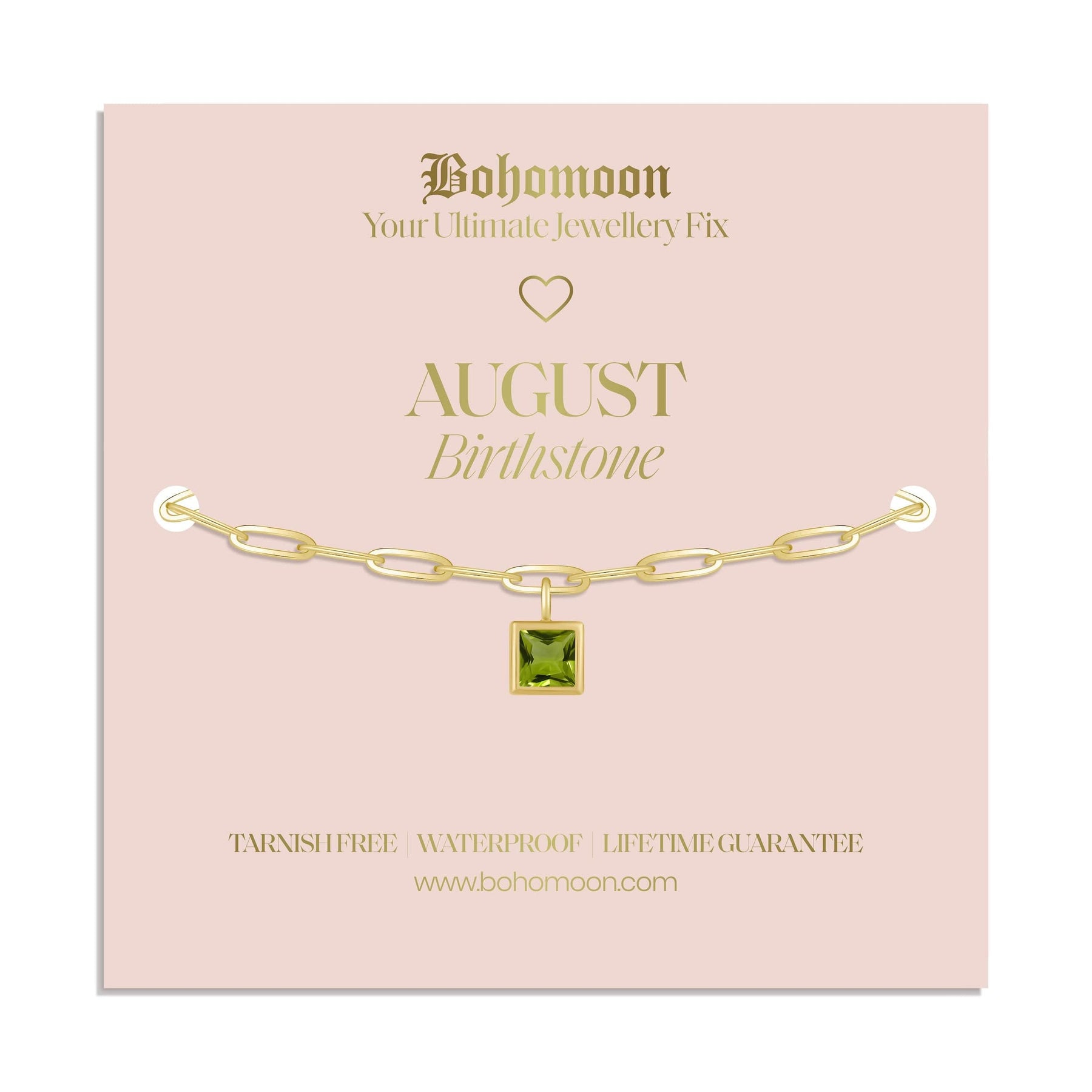 Bohomoon Stainless Steel Birthstone Bracelet