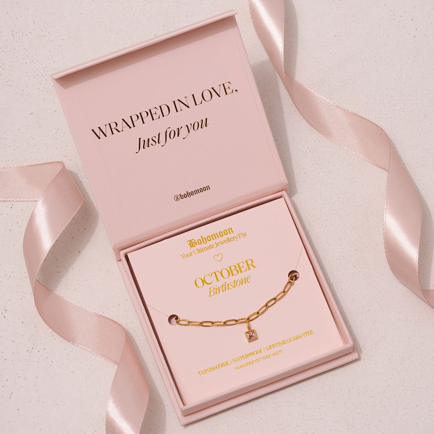 Bohomoon Stainless Steel Birthstone Bracelet
