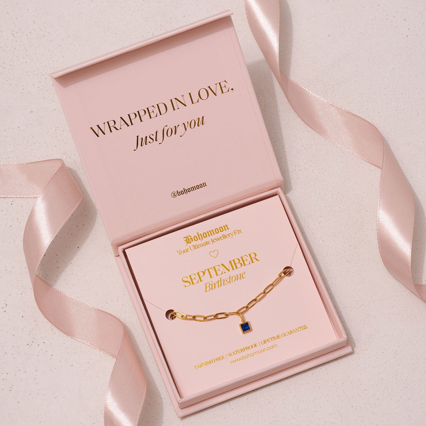 Bohomoon Stainless Steel Birthstone Bracelet