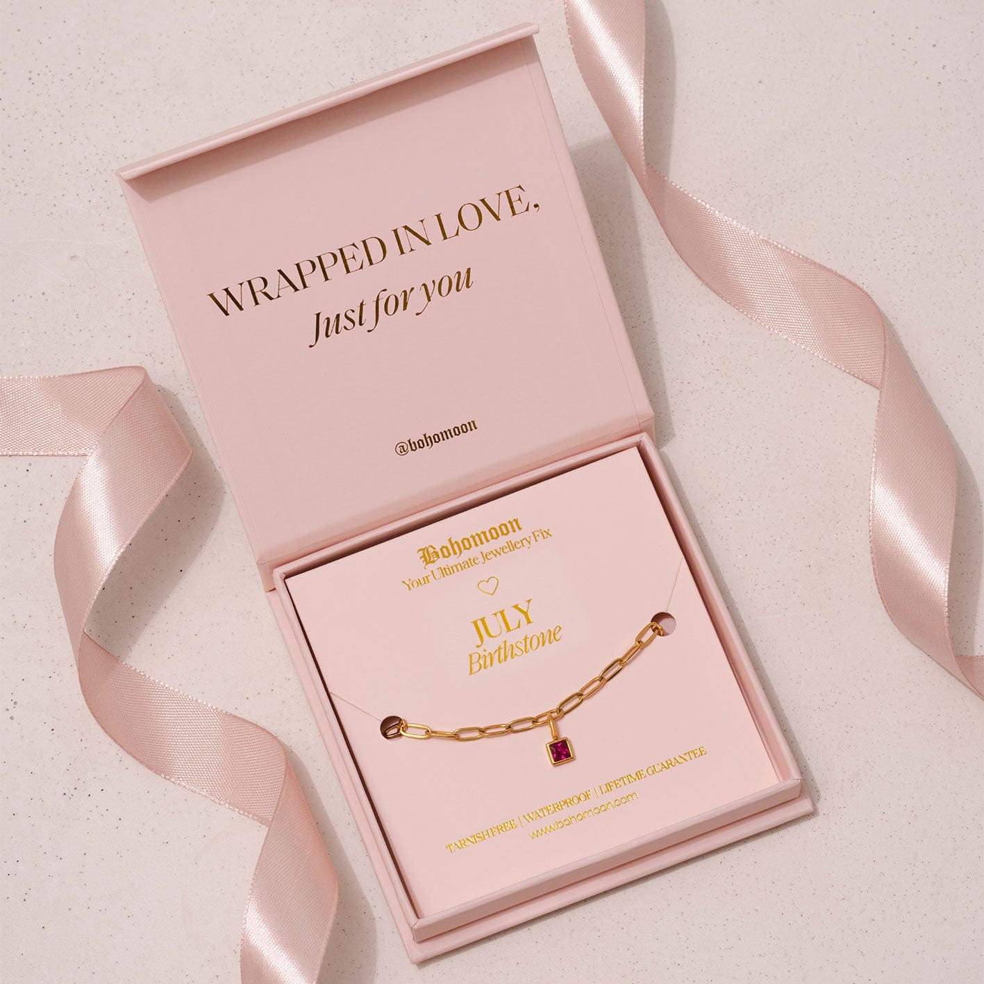 Bohomoon Stainless Steel Birthstone Bracelet
