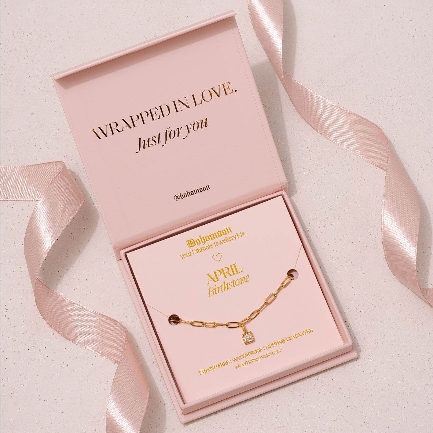 Bohomoon Stainless Steel Birthstone Bracelet