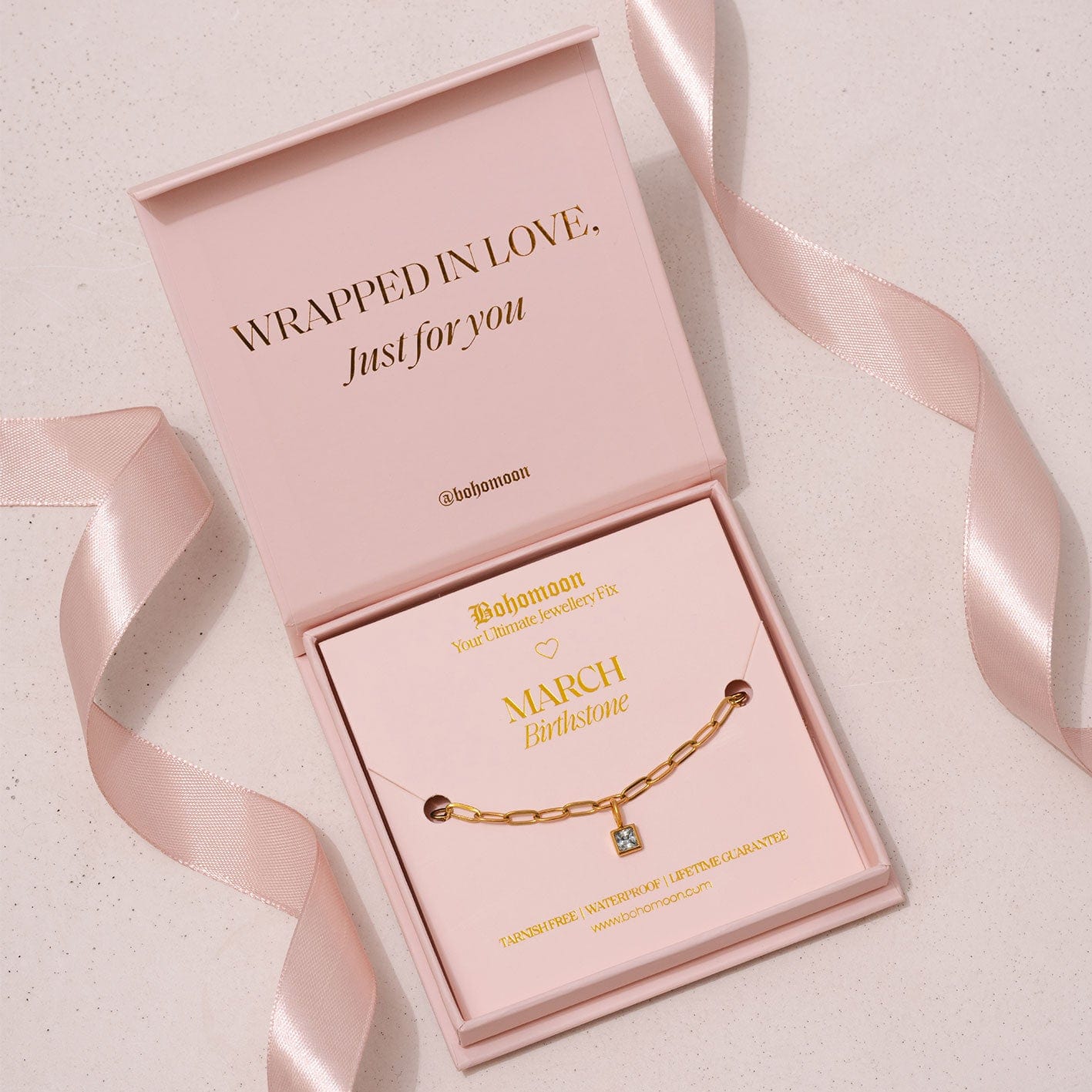 Bohomoon Stainless Steel Birthstone Bracelet