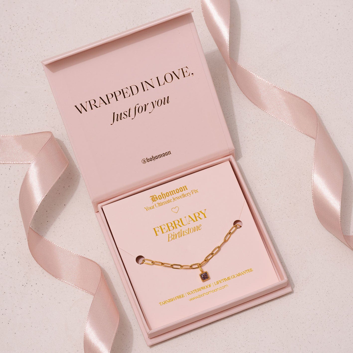 Bohomoon Stainless Steel Birthstone Bracelet