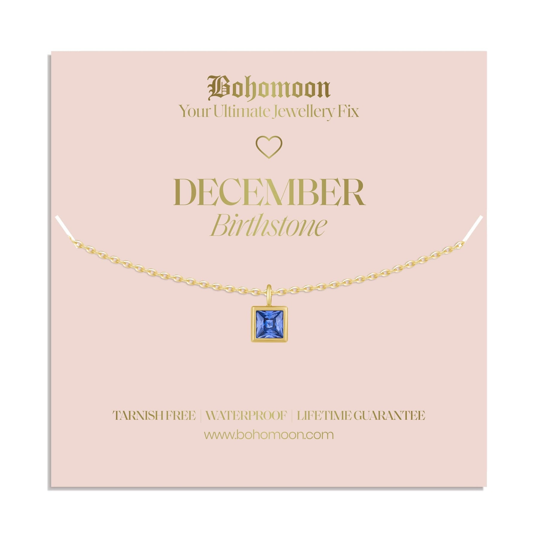 Bohomoon Stainless Steel Birthstone Necklace