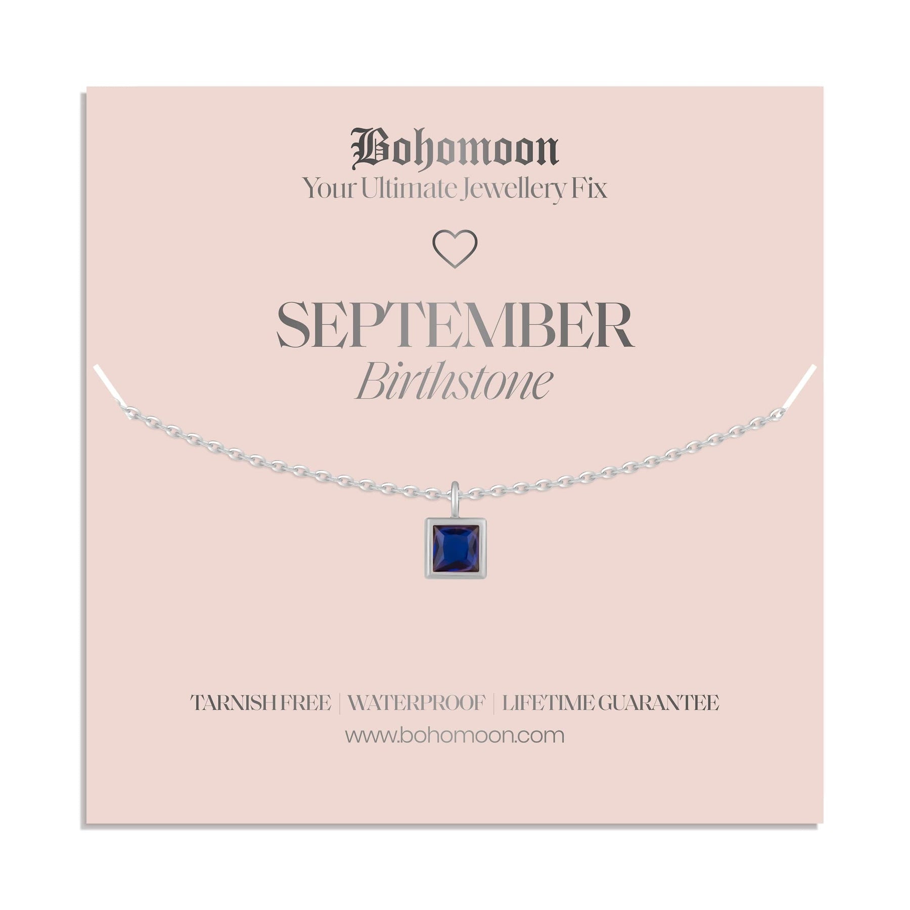 Bohomoon Stainless Steel Birthstone Necklace