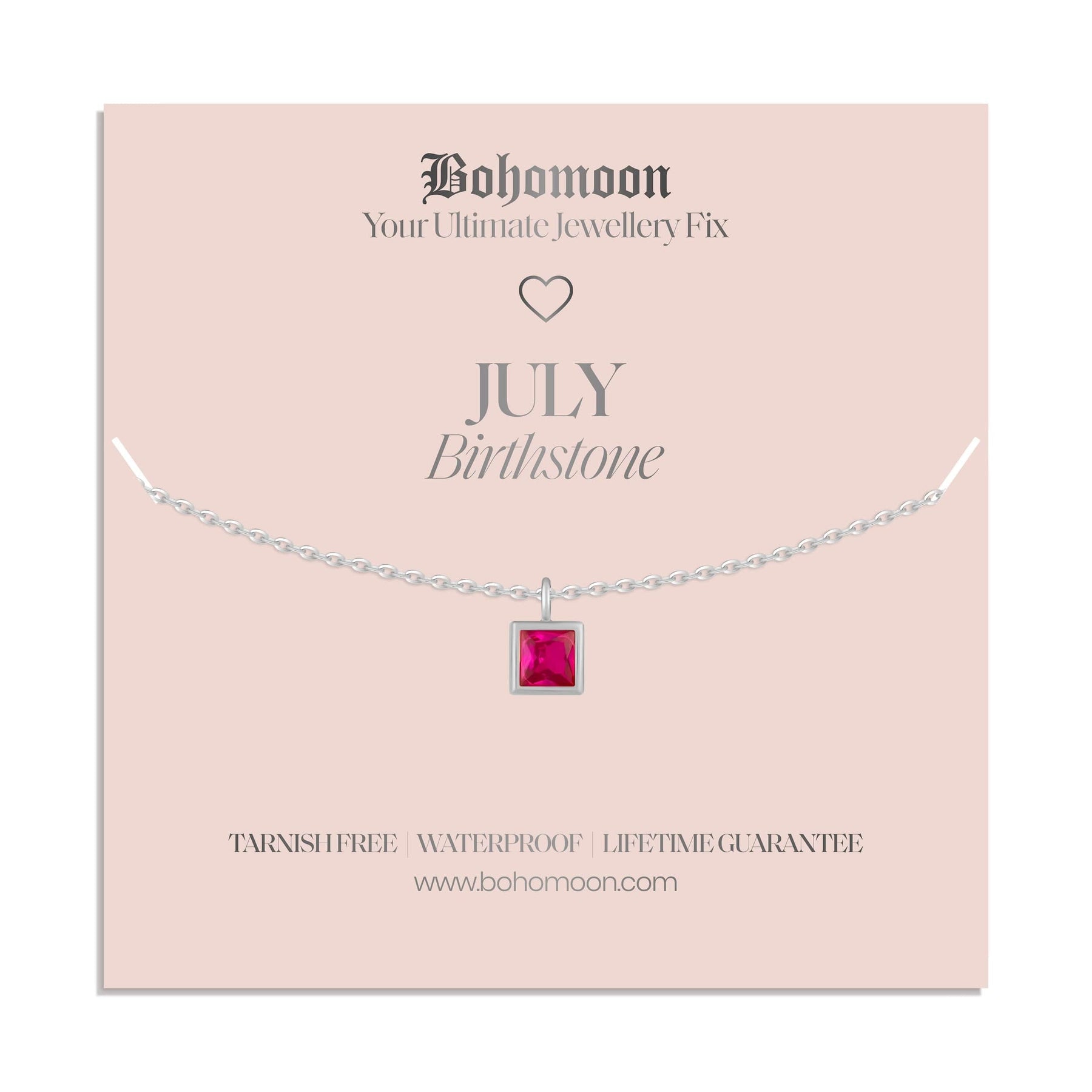 Bohomoon Stainless Steel Birthstone Necklace