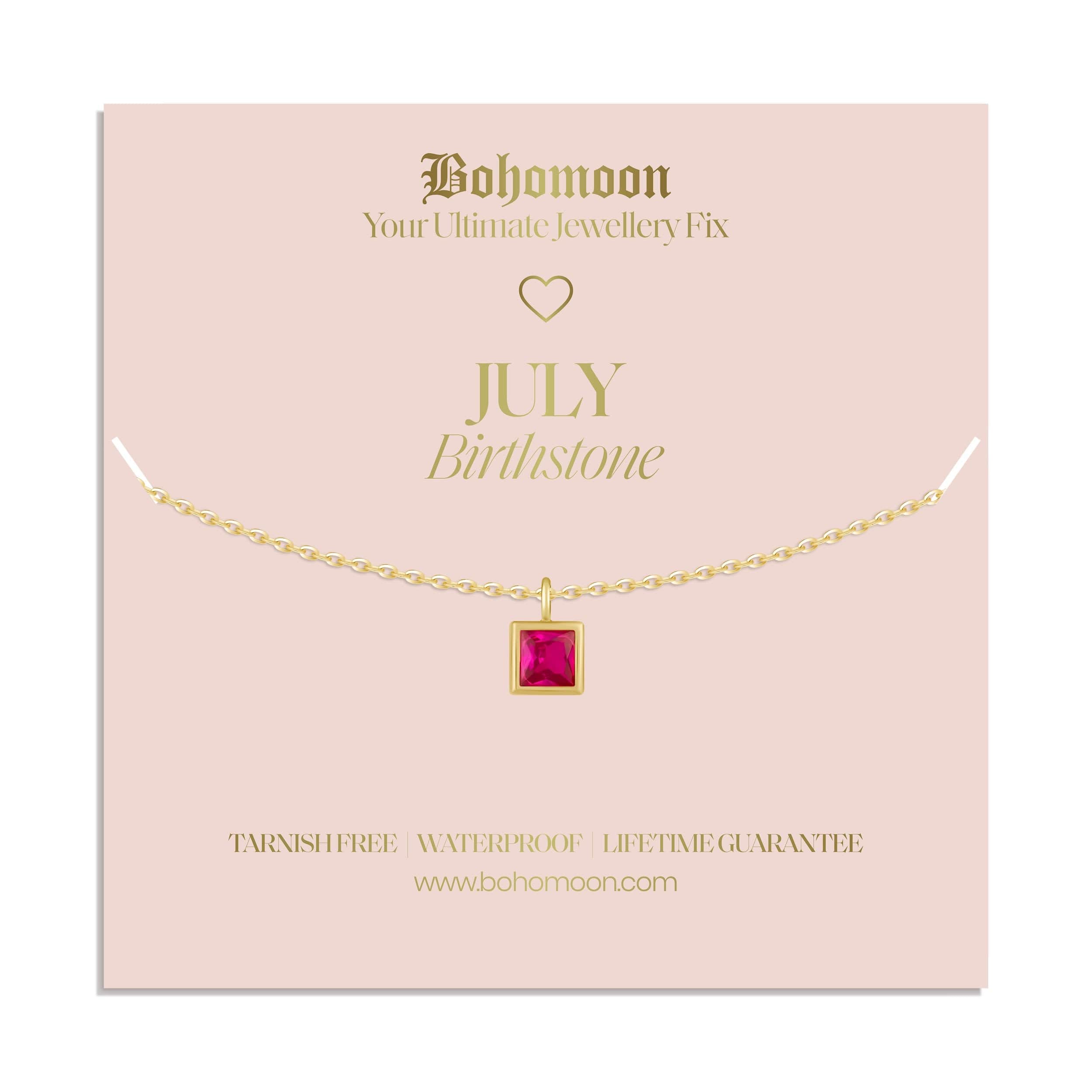 Bohomoon Stainless Steel Birthstone Necklace