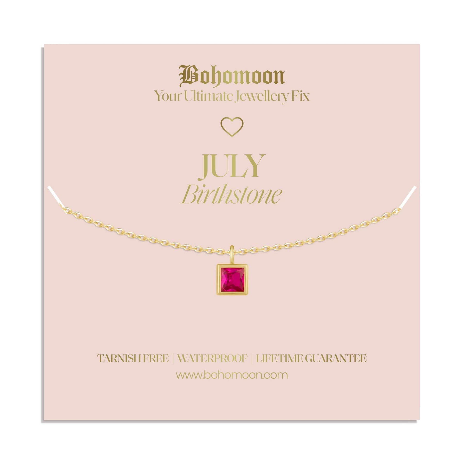 Bohomoon Stainless Steel Birthstone Necklace