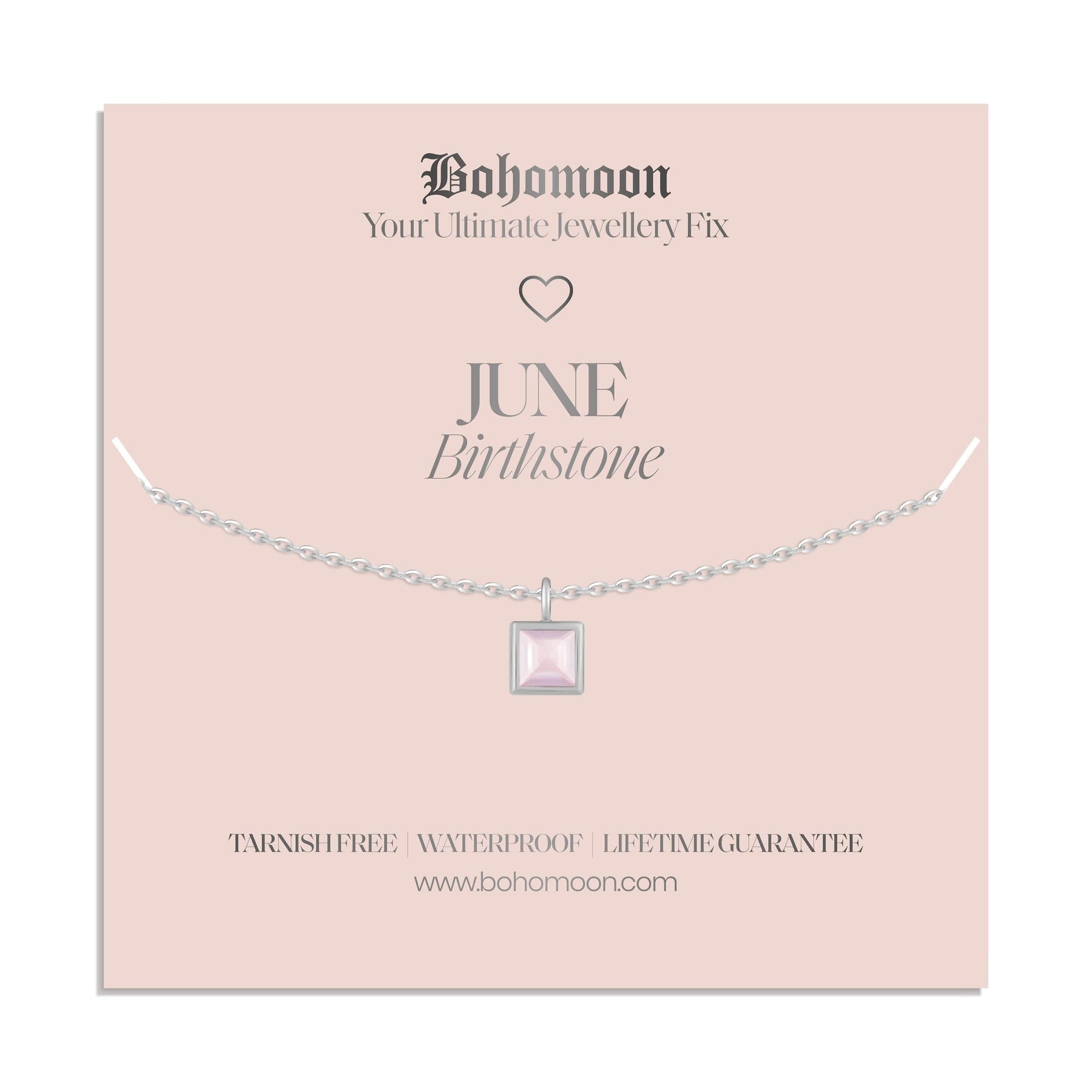 Bohomoon Stainless Steel Birthstone Necklace