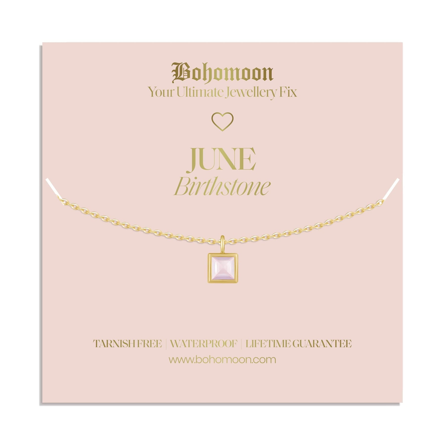 Bohomoon Stainless Steel Birthstone Necklace