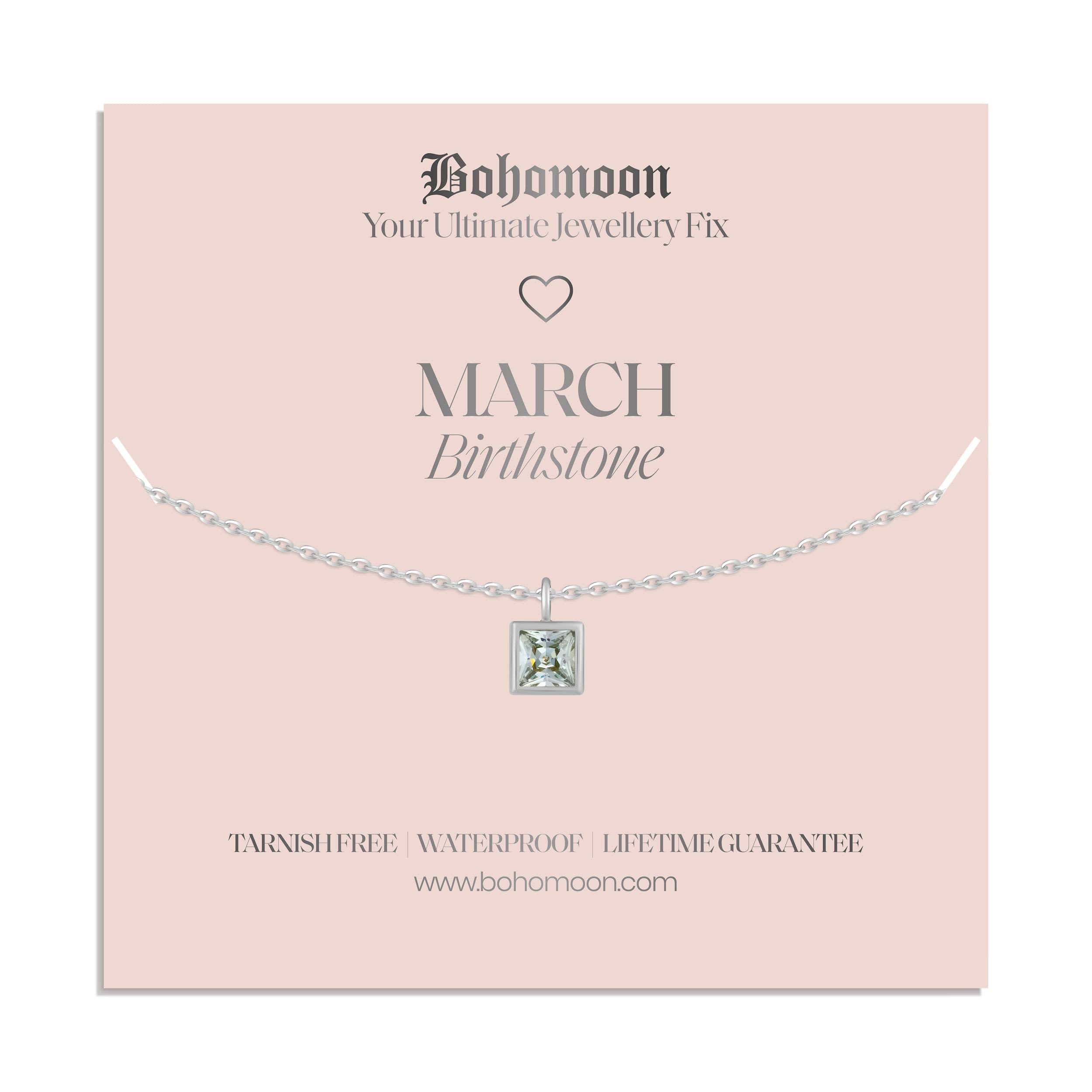 Bohomoon Stainless Steel Birthstone Necklace